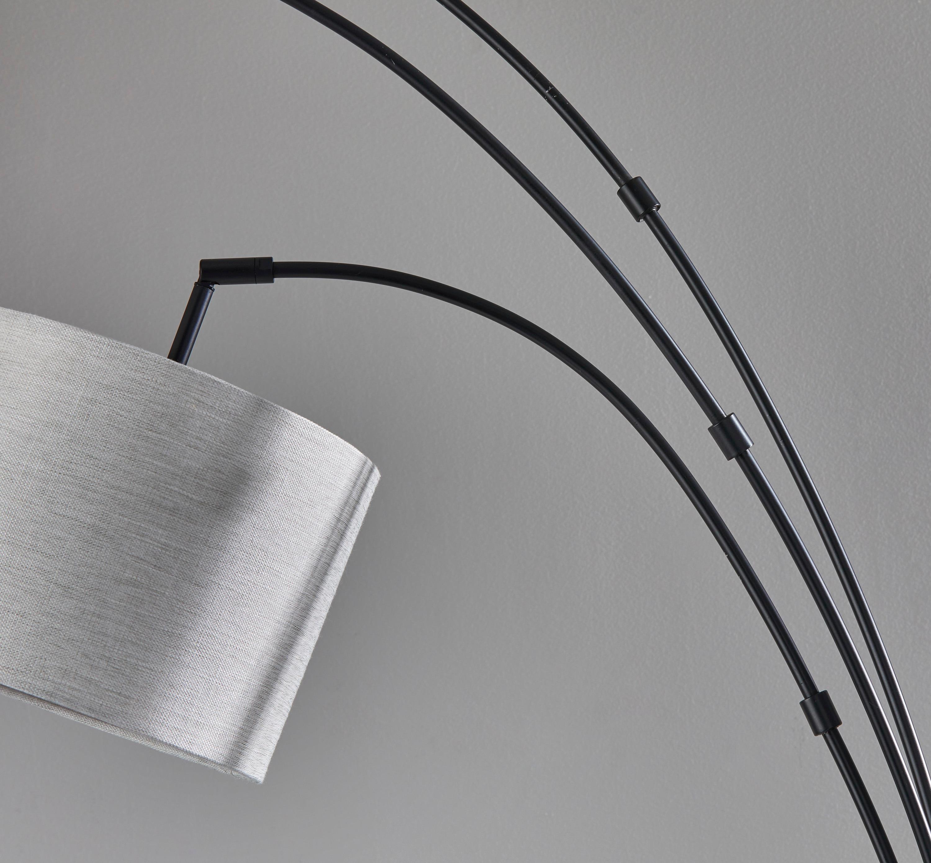 Adesso Home Brand Bowery 3-Arm Arc Lamp in Black Color