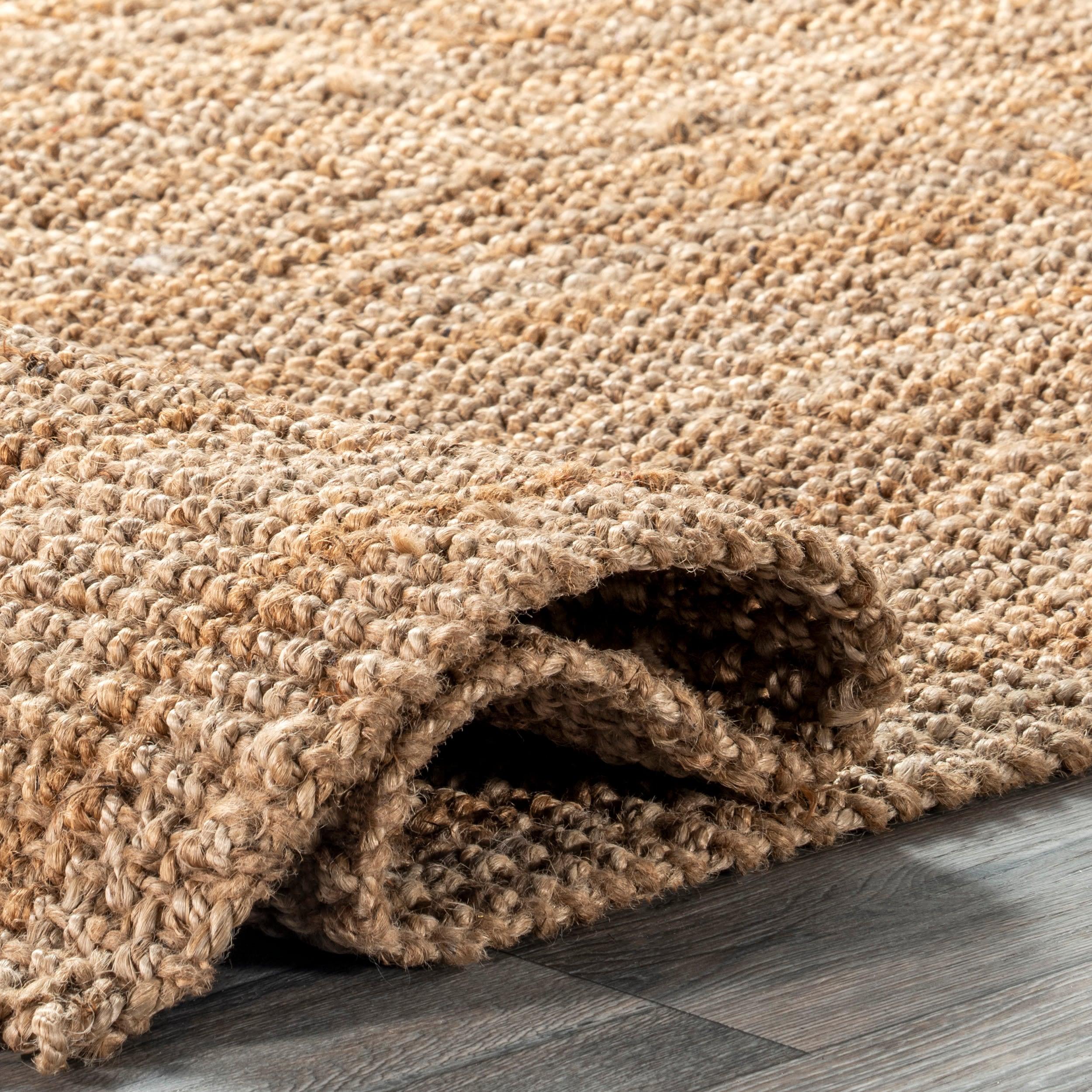 Nuloom Ashli Solid 6x9 Jute Indoor Area Rug for Dining Room Rug Neutral Rug Living Room Rug Kitchen, Natural