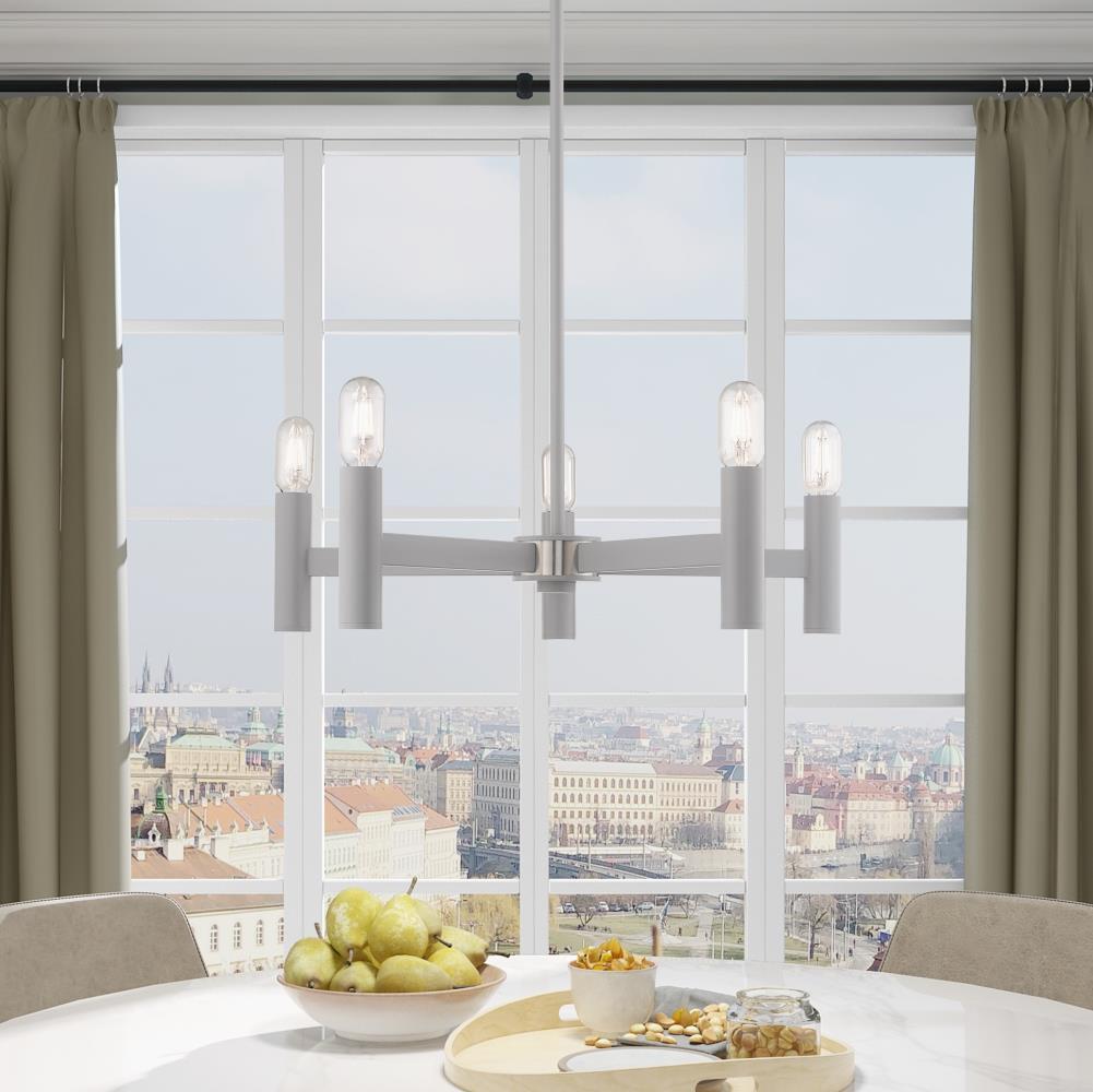 Livex Lighting Copenhagen 5 - Light Chandelier in  Nordic Gray