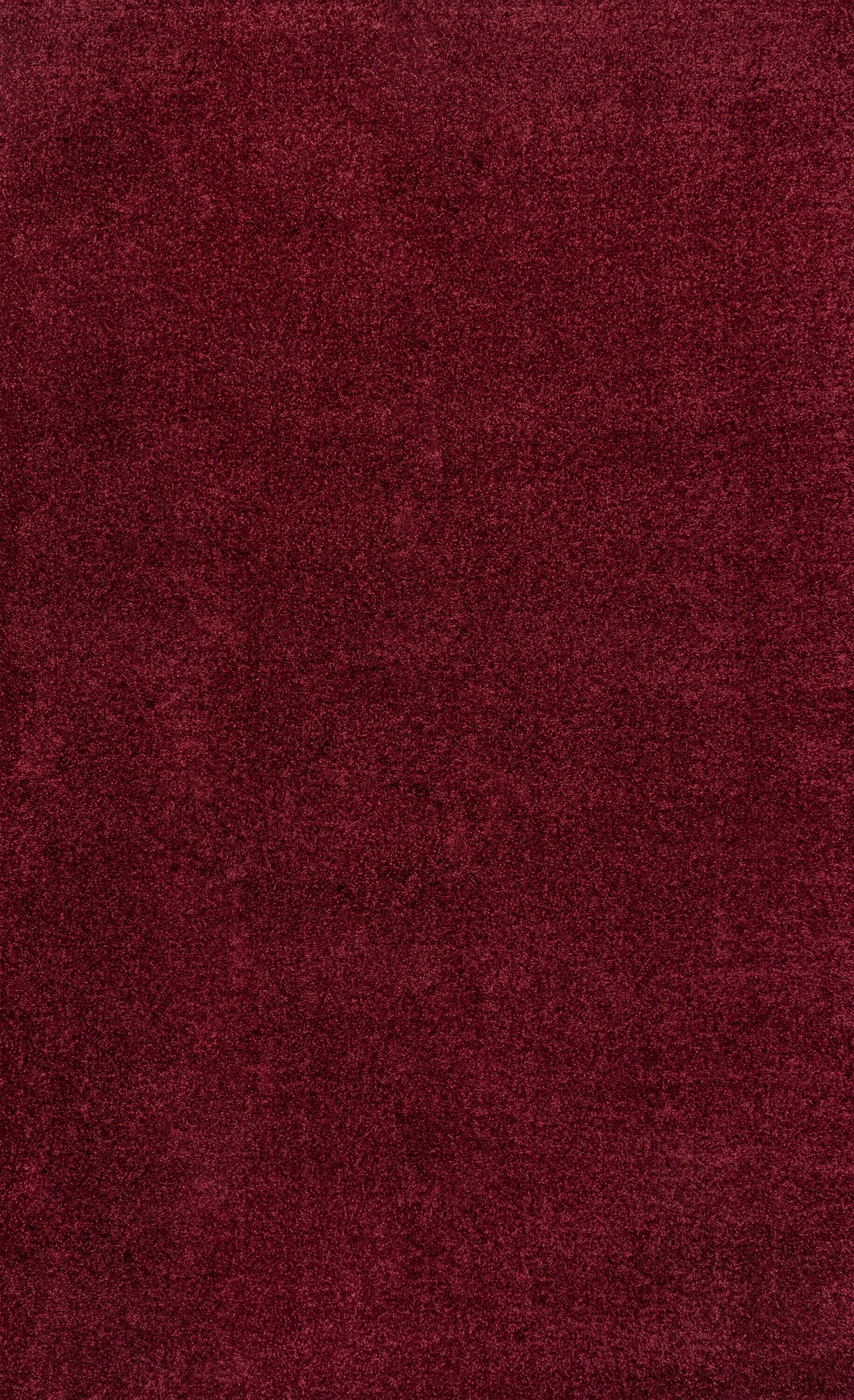 5'x8' Haze Solid Low-Pile, Dark Red - JONATHAN Y