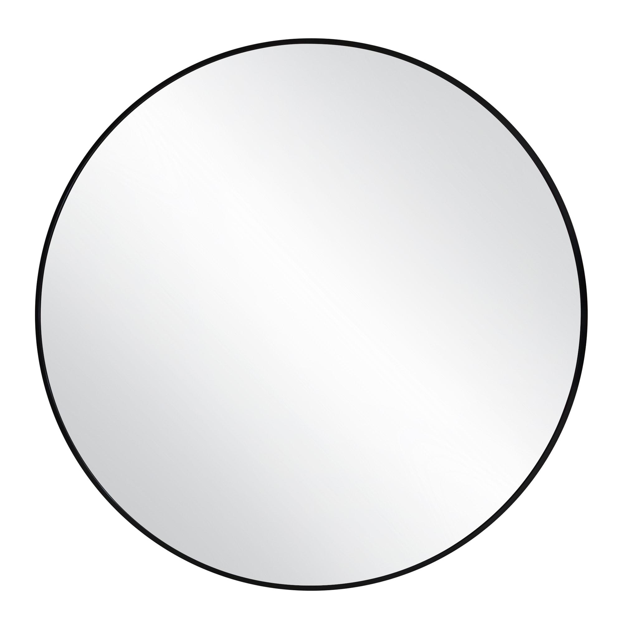 23.5 in. W x 23.5 in. H Metal Framed Flushmount Round Decorative Accent Bathroom Vanity Mirror with Black Frame