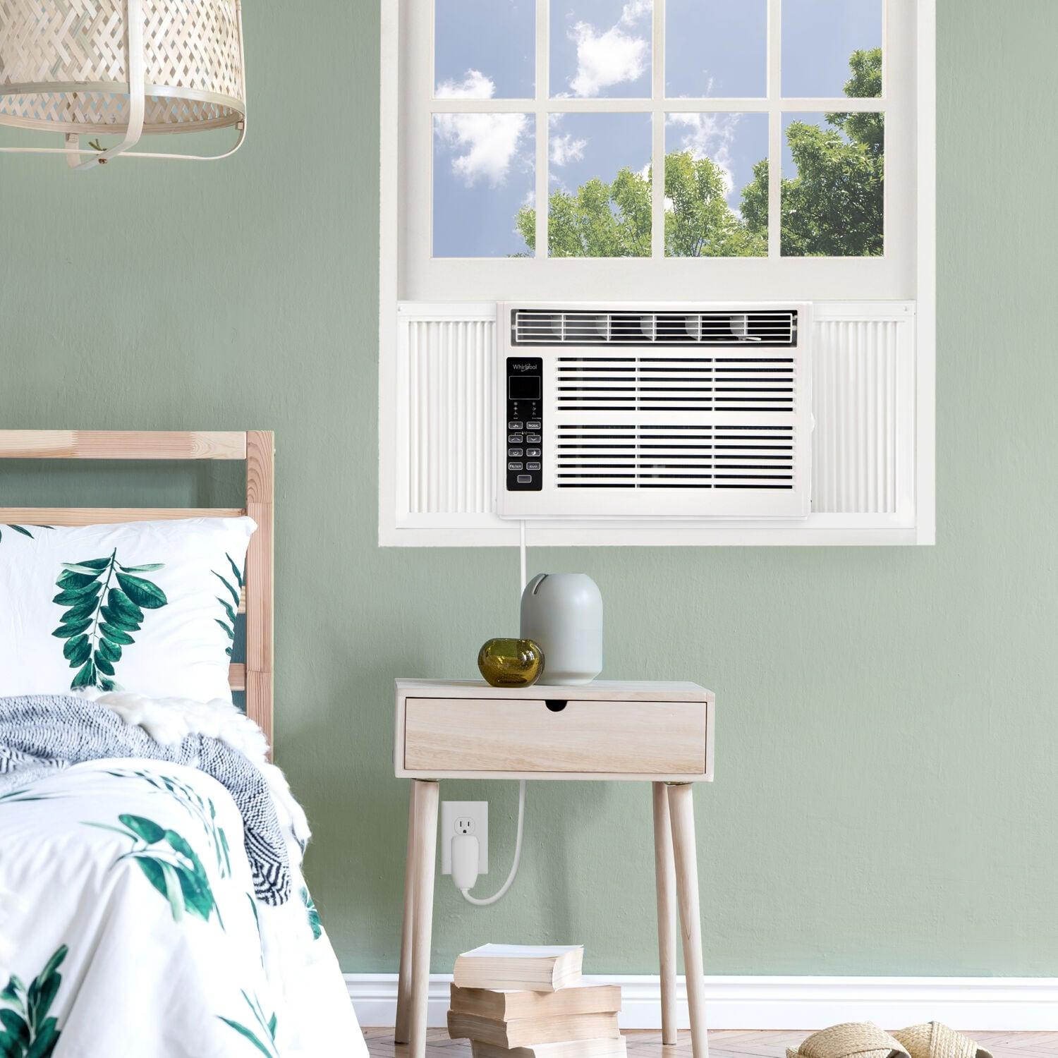 Whirlpool 6000 BTU 115V Window Mounted Air Conditioner and Dehumidifier: 3 Speeds, 8-Way Air Control, 200-500 sq. ft.