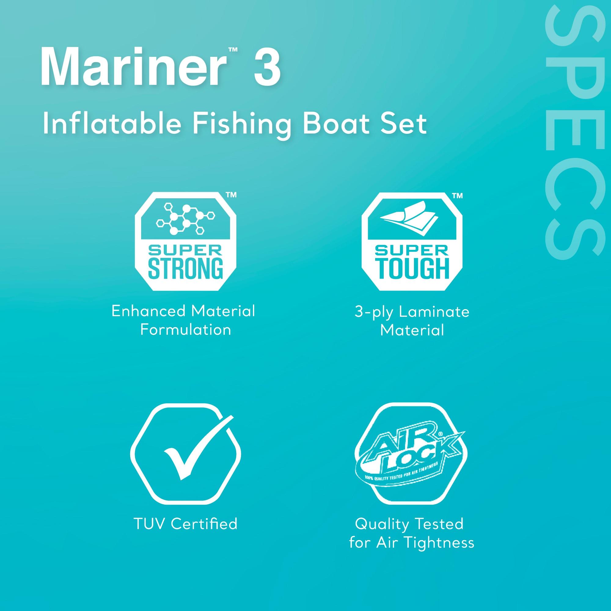 Intex Mariner 3, 3-Person Inflatable River/Lake Dinghy Boat & Oars Set