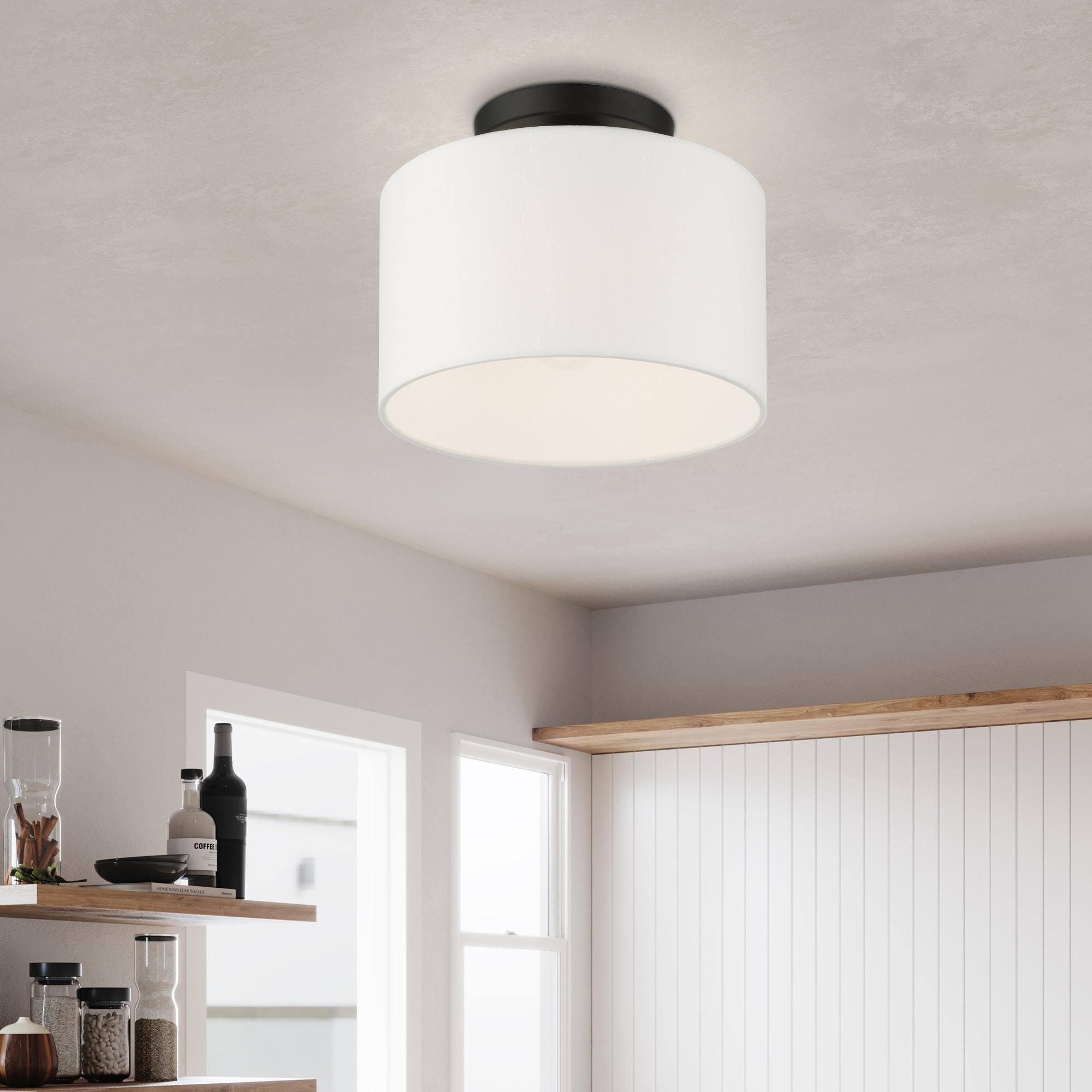 Livex Lighting Clark 1 - Light Semi-Flush Mount in  Black
