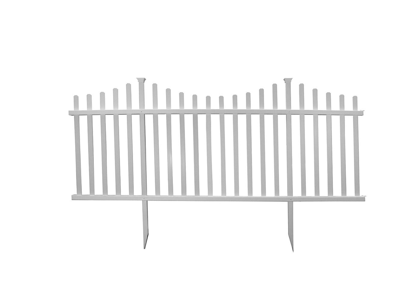 42in H x 92in W (2 Panels) No Dig Zippity Manchester Fence Kit, White Vinyl Picket Fence Panels, Perfect Durable Temporary Outdoor Fence for Backyard, Patio, or Garden, ZP19018