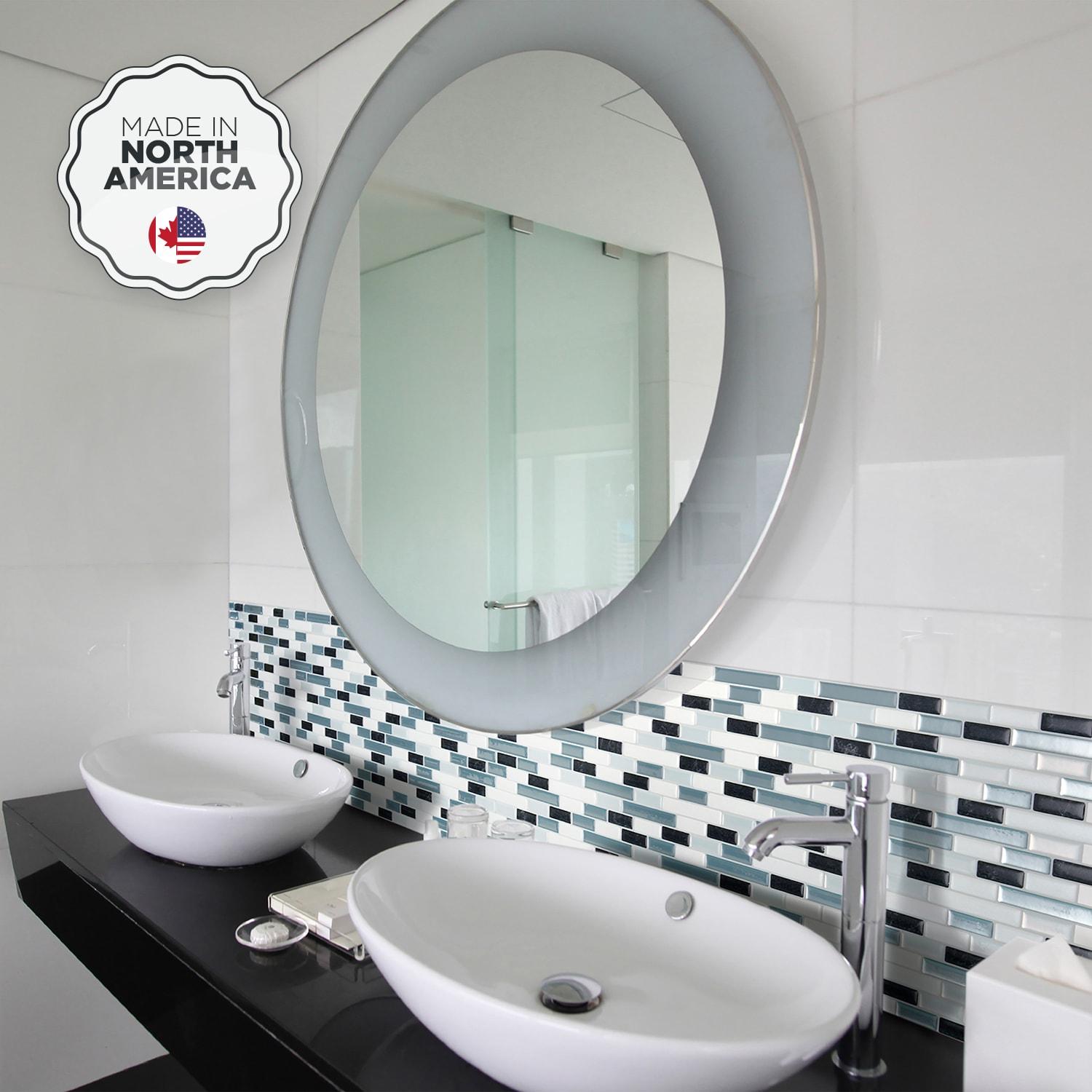 Smart Tiles Muretto Brina 4pk Peel and Stick 3D Backsplash: Vinyl Tile Paper for Kitchen & Bathroom Vanity, Washable Surface