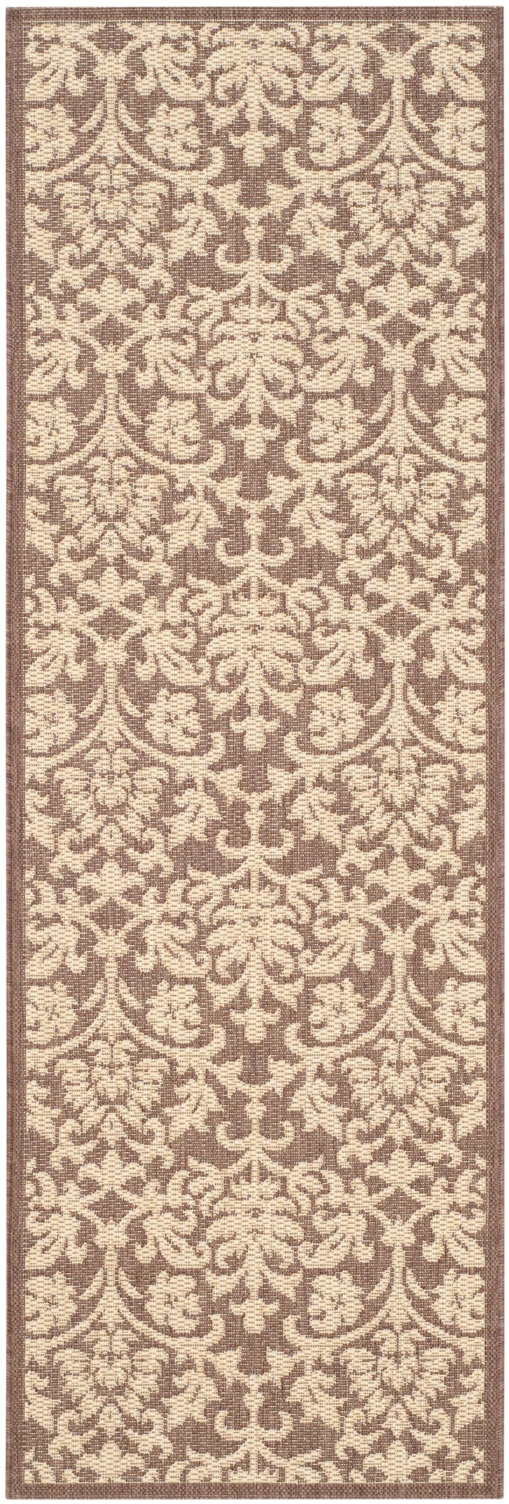 Courtyard CY3416 Power Loomed Indoor and Outdoor Runner Rug - Chocolate/Natural - 2'3"x6'7" - Safavieh