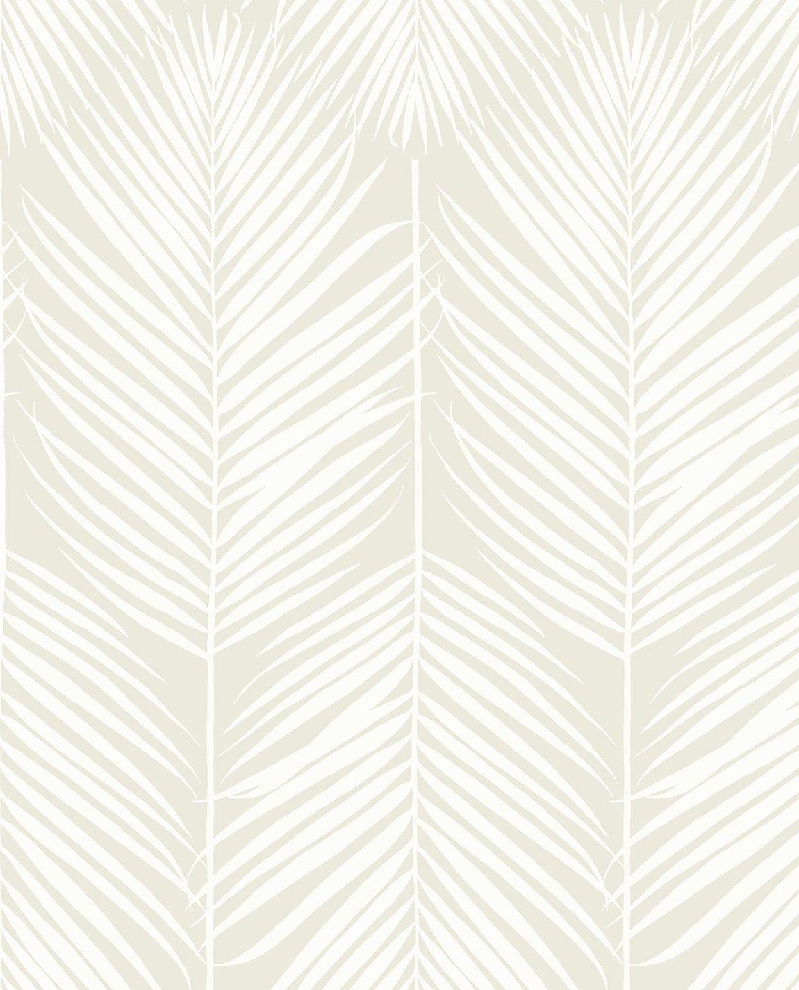 NextWall Palm Silhouette Peel and Stick Wallpaper Light Beige: Vinyl, Self-Adhesive, Botanical Leaf Pattern, 30.75 Sq Ft Coverage