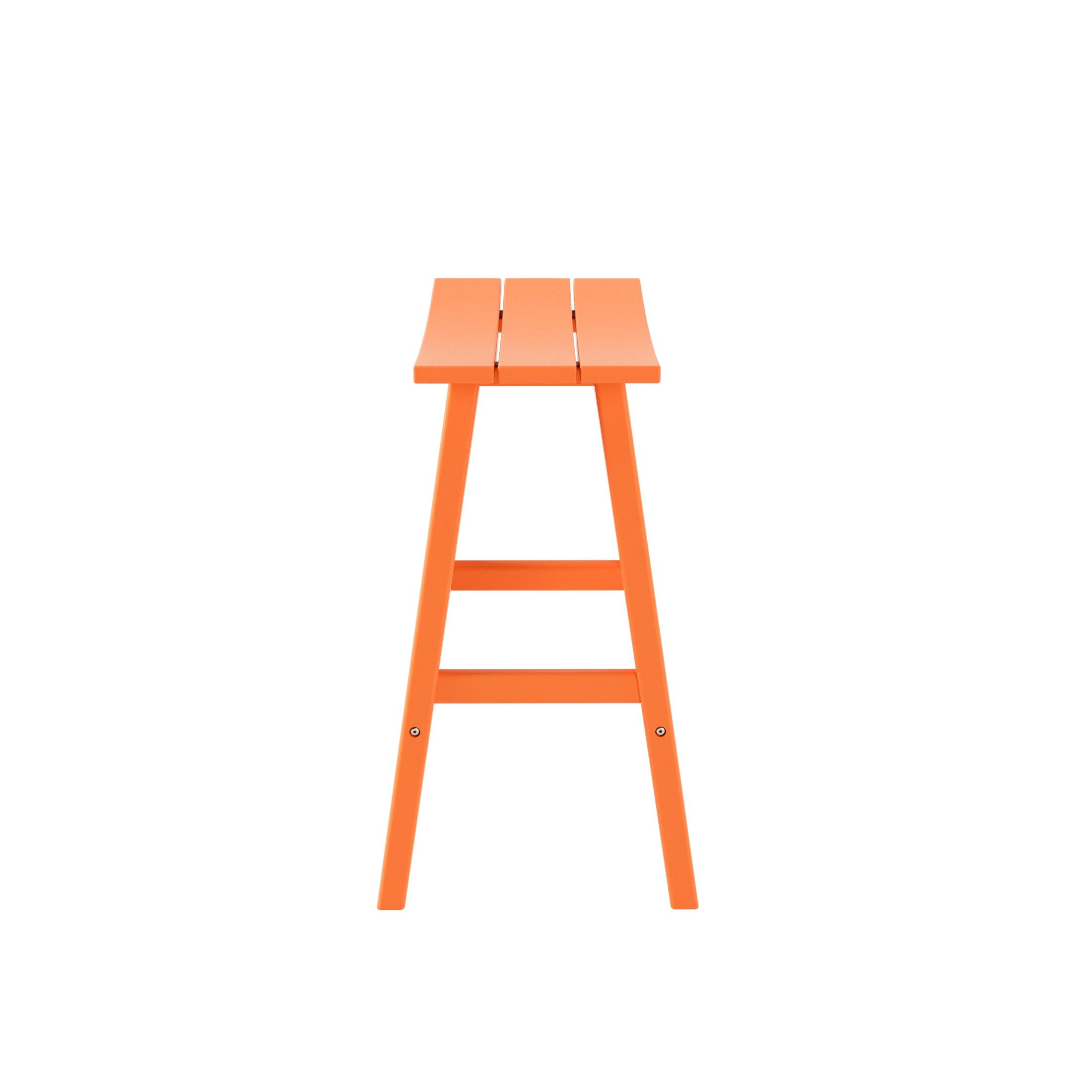 Franklin Orange 29 in. Poly HDPE Fade Resistant Outdoor Patio Saddle Seat Pub Height Bar Stool