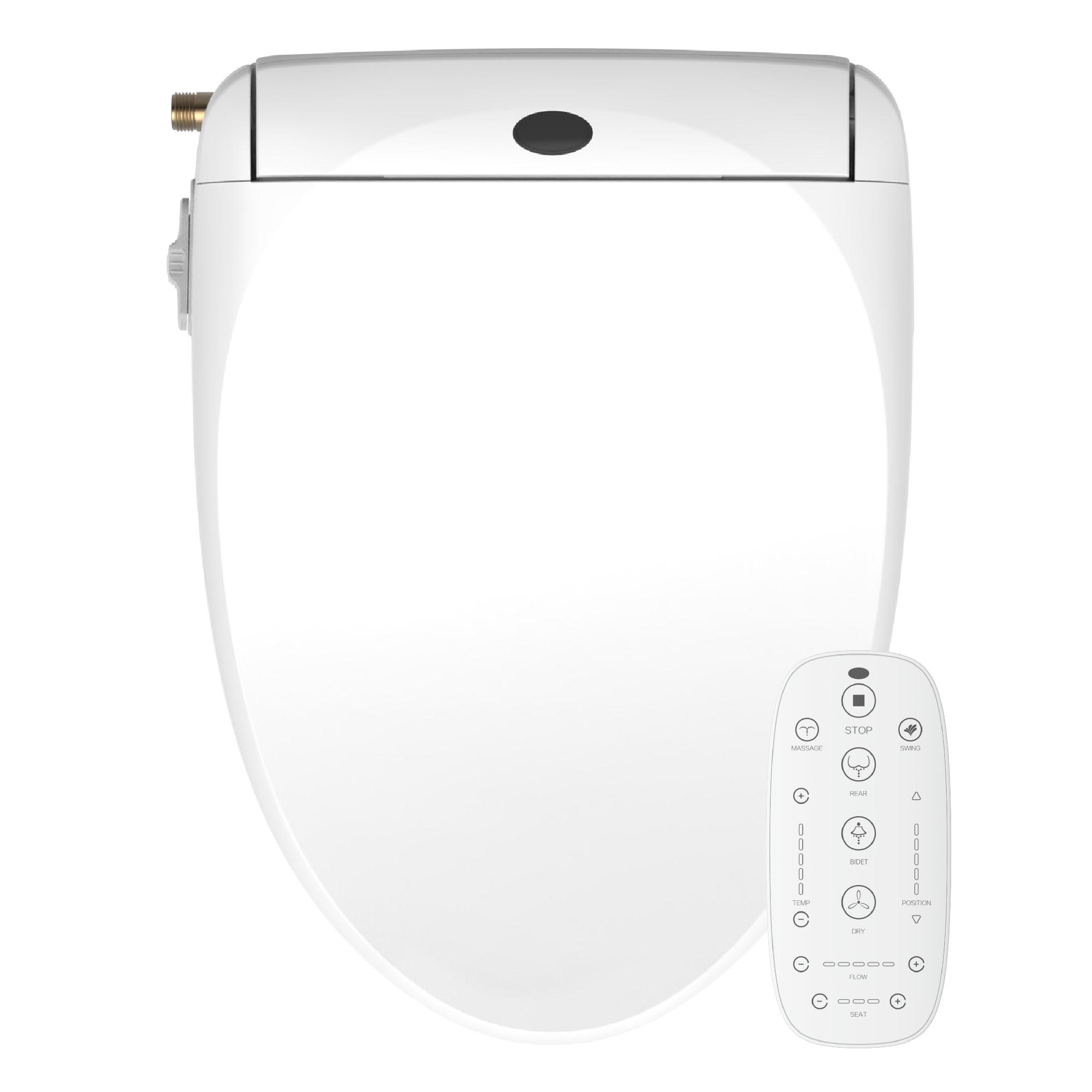 Plastic White Elongated Soft Close Heated Bidet Toilet Seat