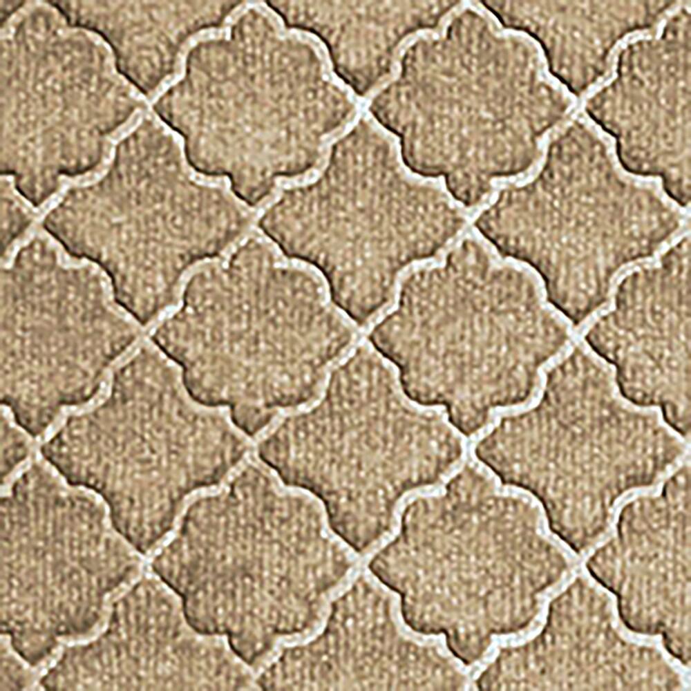 Camel Geometric Non-slip Synthetic 22" x 60" Floor Mat