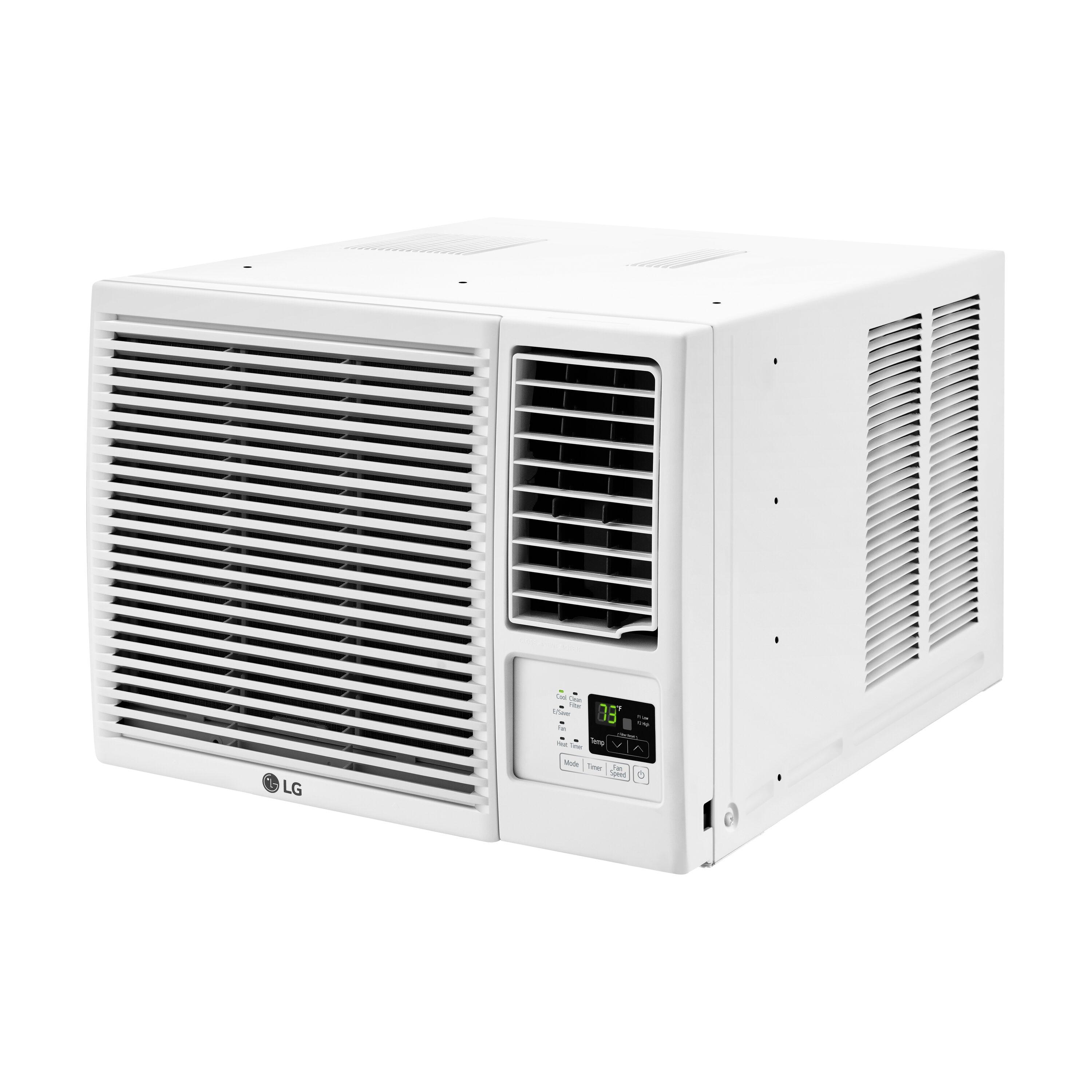 LG 18,000 BTU 230V Window-Mounted Air Conditioner with 12,000 BTU Supplemental Heat Function