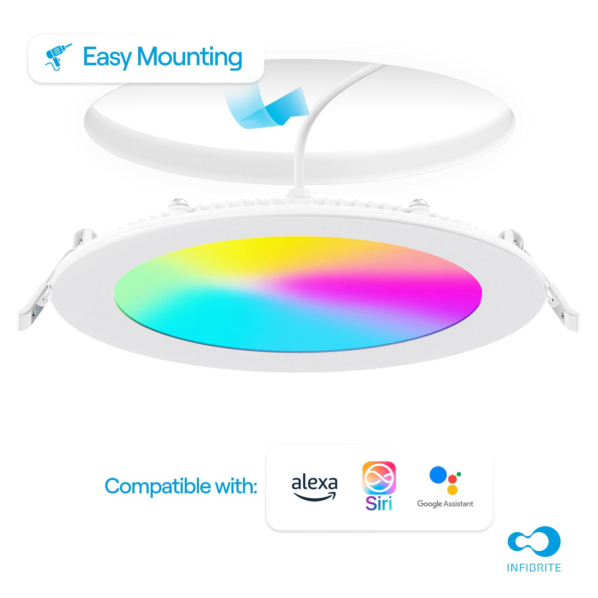 6" Slim Smart Recessed LED, 12W, RGB Tunable White, Dimmable, Wi-Fi Enabled