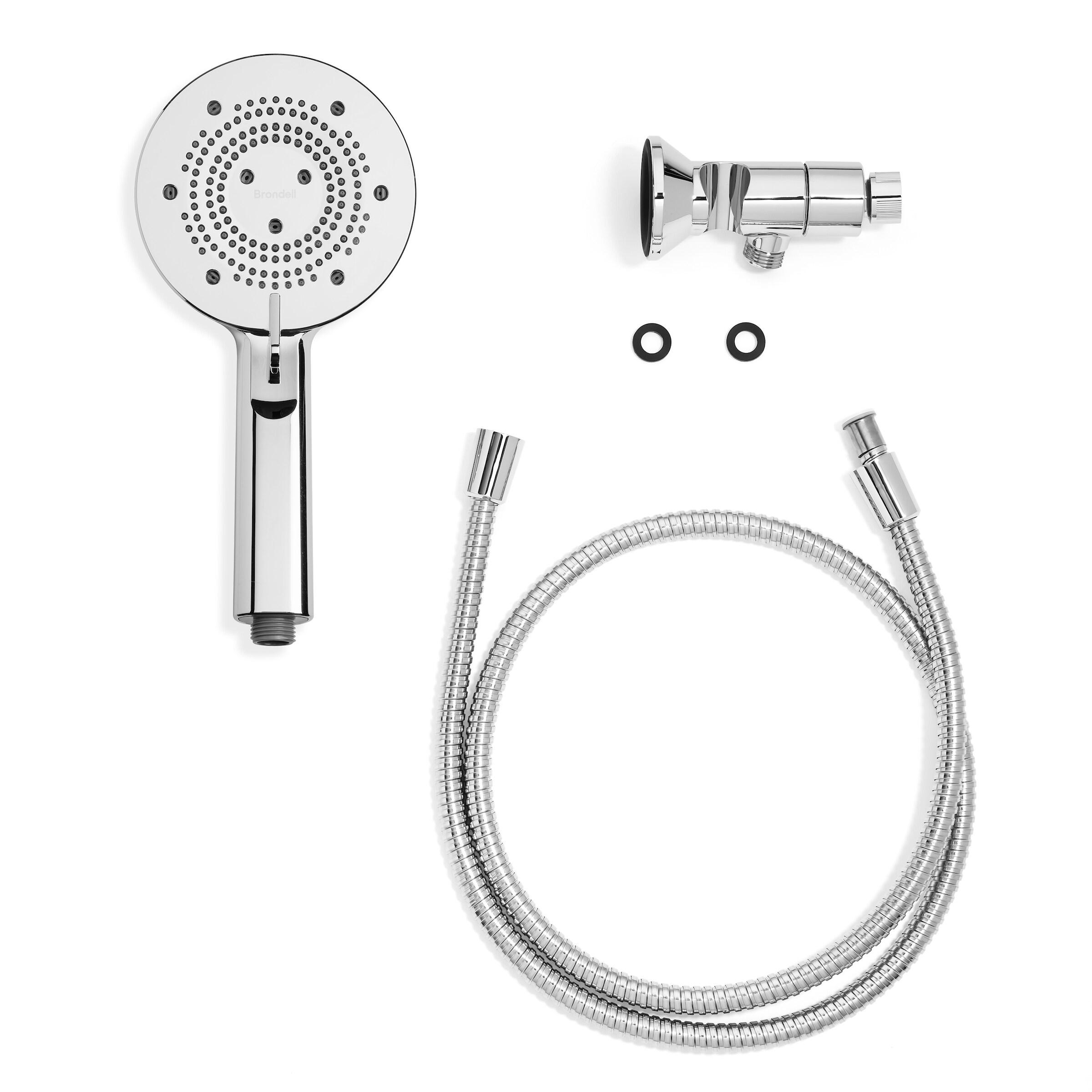 Brondell Nebia Yuba HaloNetic Double Dock Magnetic Handheld Shower Head, 60" Stainless Steel Hose, 5-Setting, Chrome