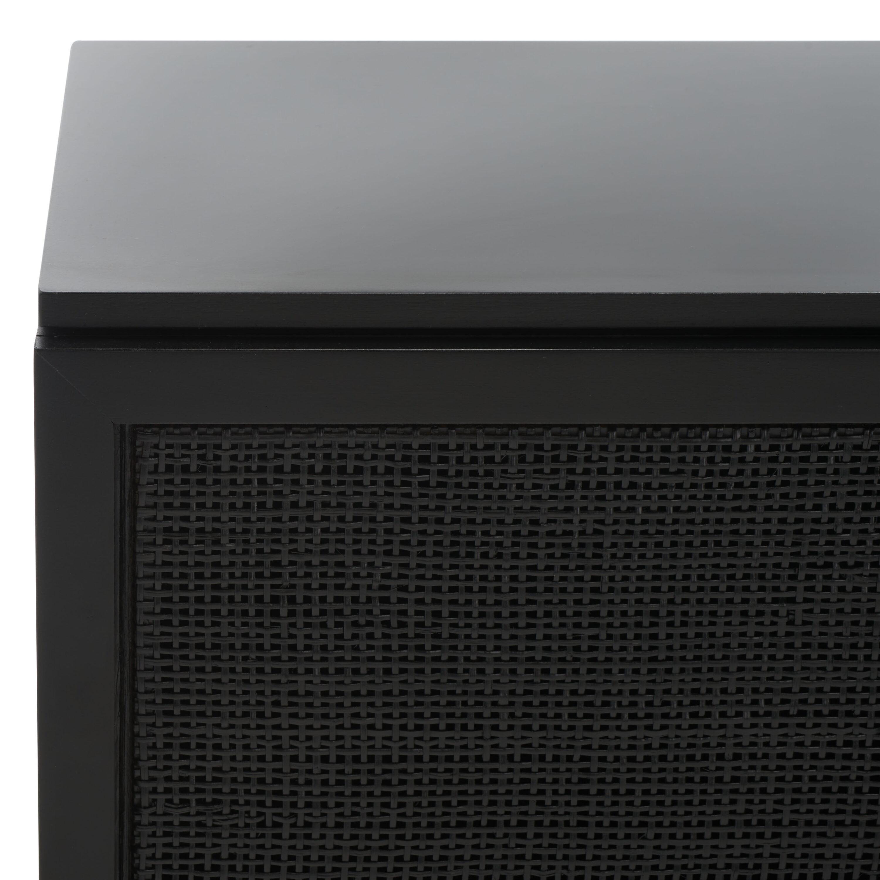 Zadie 2 Shelf Rattan Media Stand - Black - Safavieh