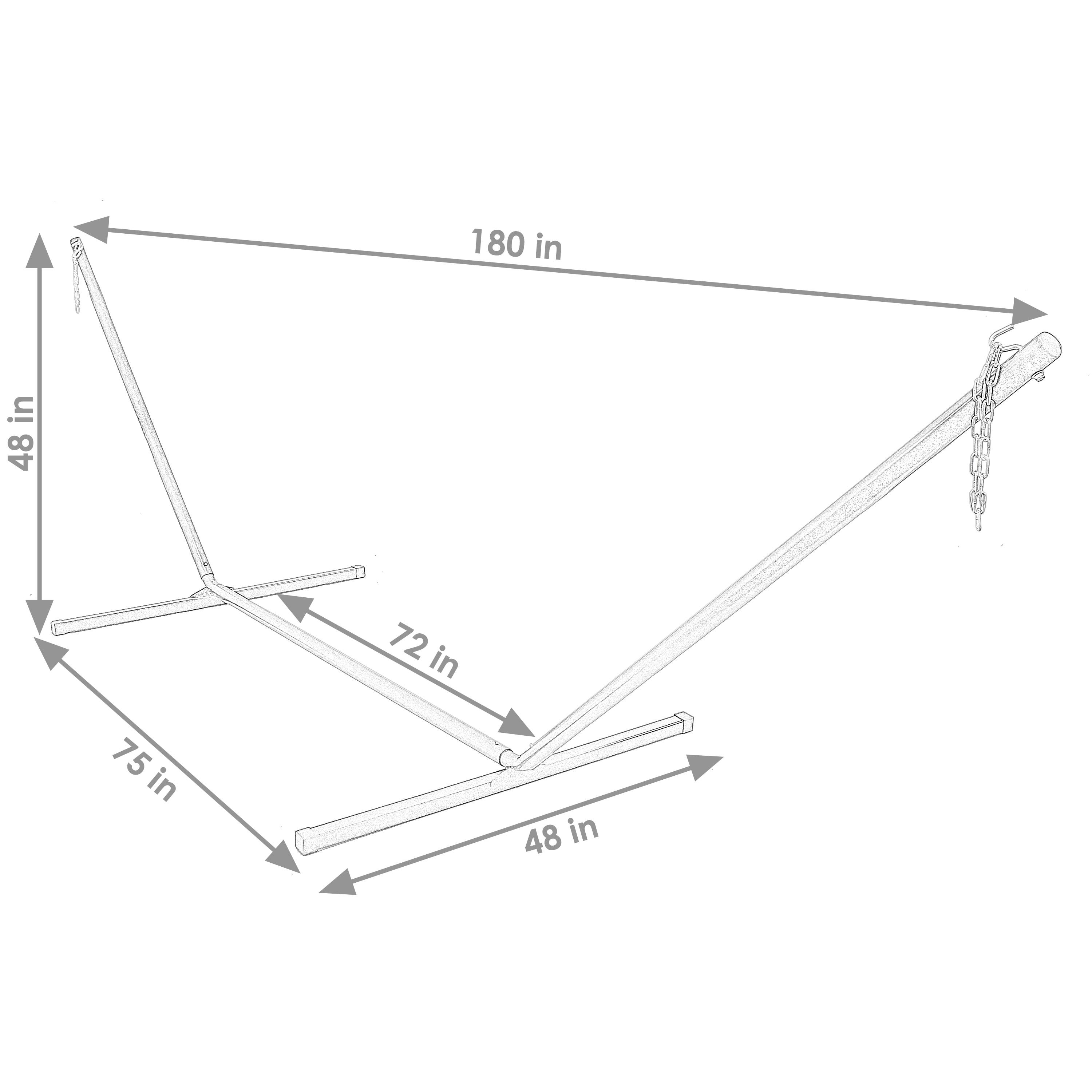 Sunnydaze Large 2-Person Hammock Stand with Heavy-Duty Steel Beam Construction - 400-lb Weight Capacity/15' Stand - Black