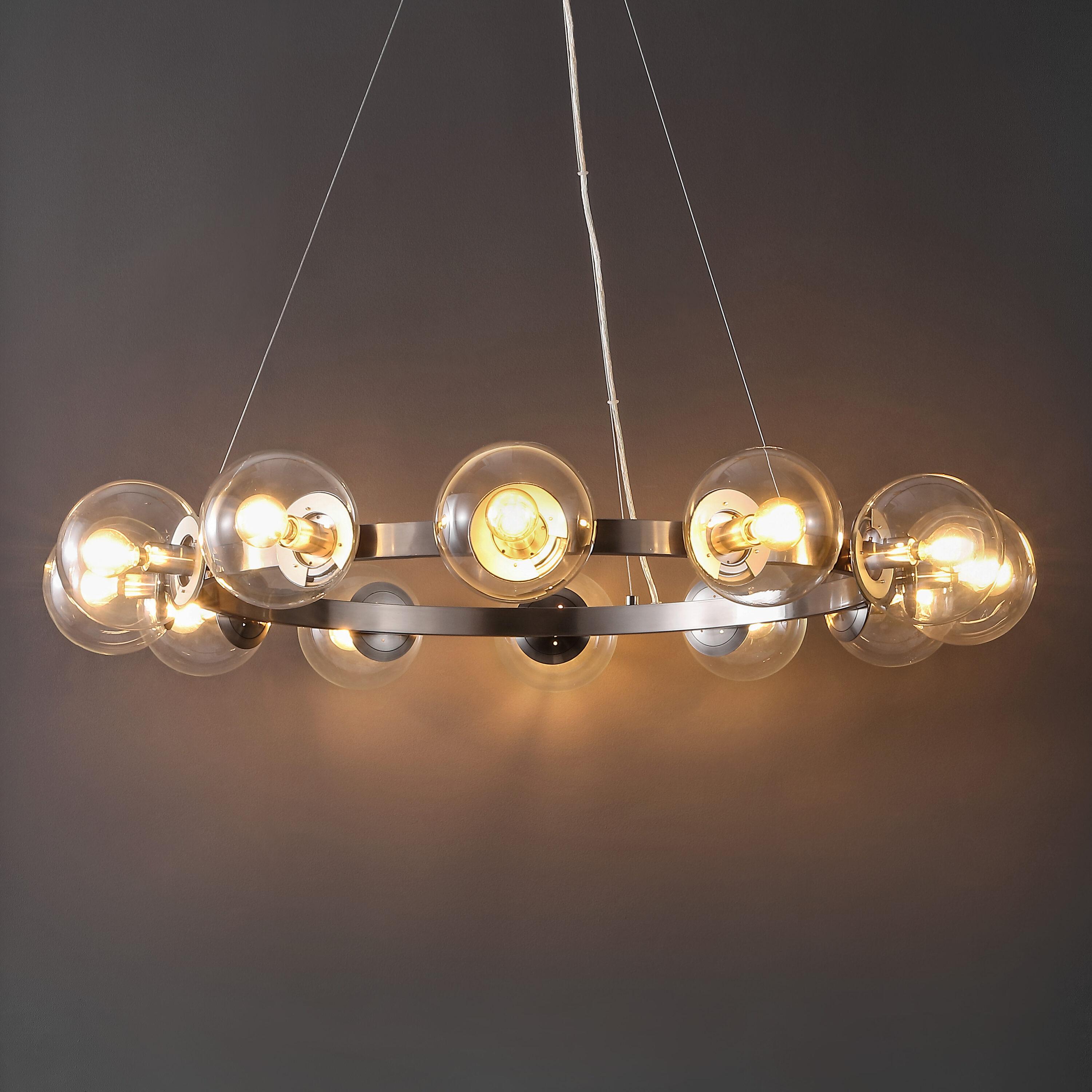 Rylian 12 Light 38" Chandelier - CHA4063 - Nickle - Safavieh