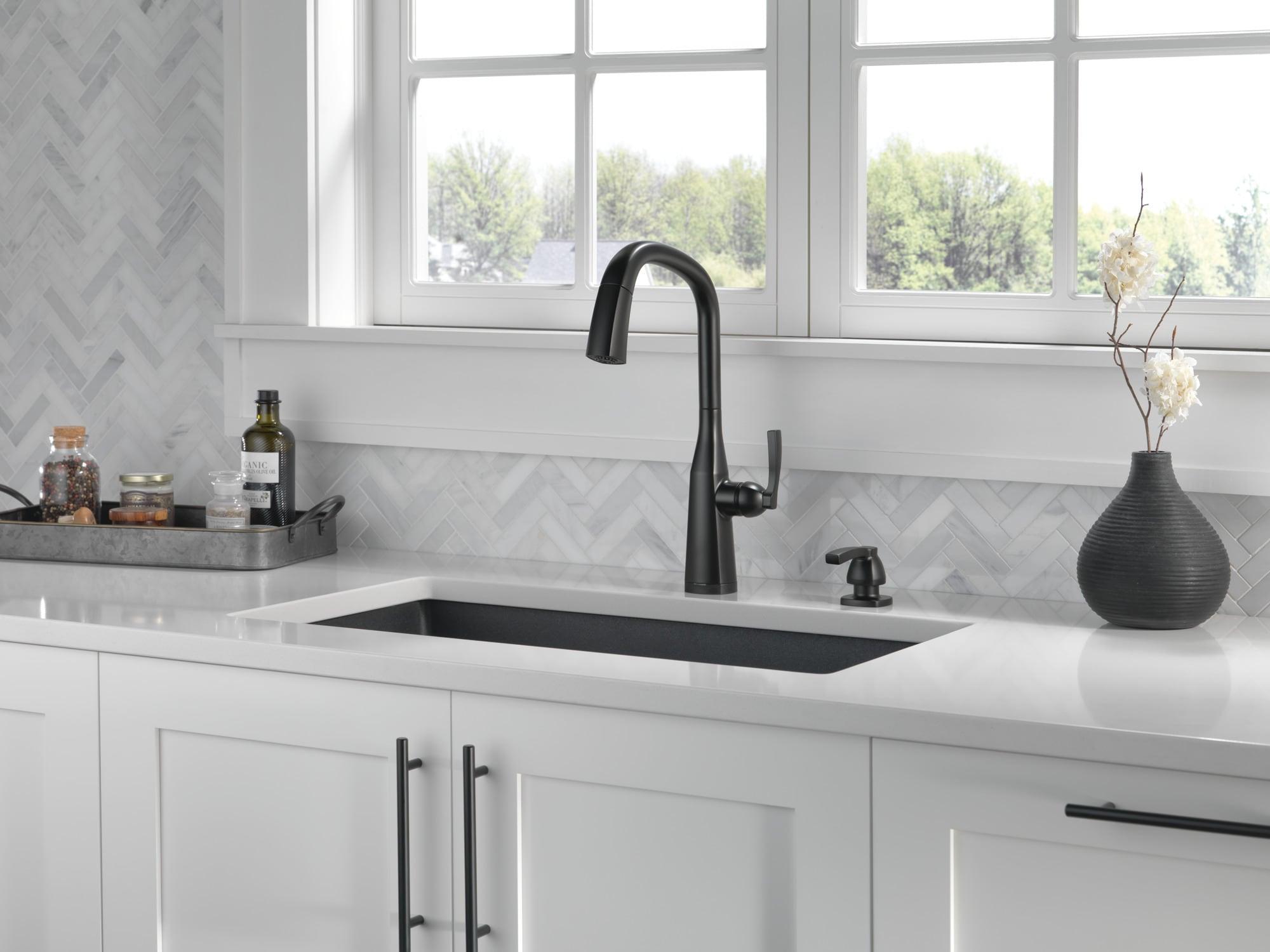 Stryke Pull Down Touchless Single Handle Kitchen Faucet with Delta VoiceIQ Technology and With Accessories