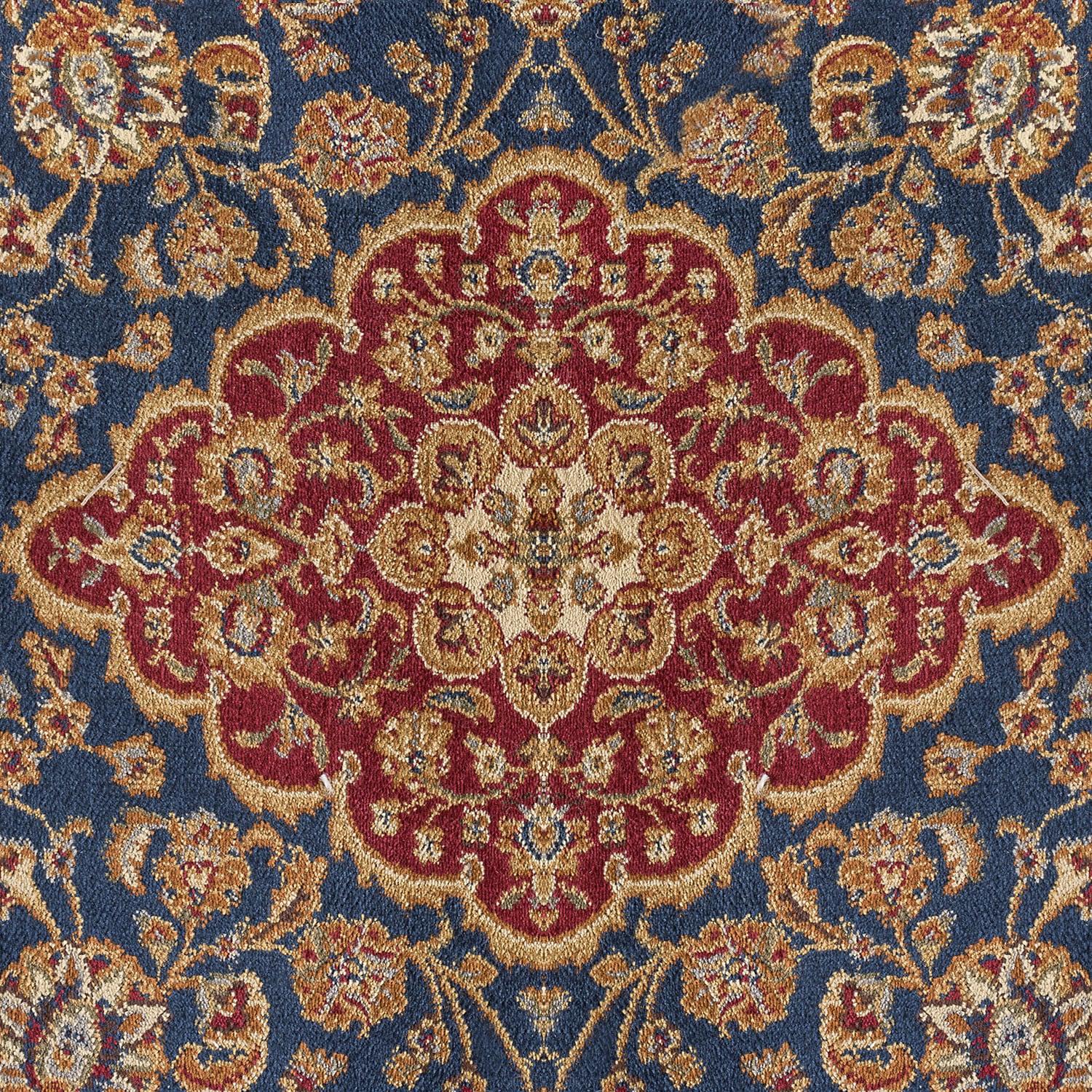 Tayse Sensation Area Rug 4787 NAVY Traditional Navy Blue Bordered Medallion 2' x 3' Rectangle