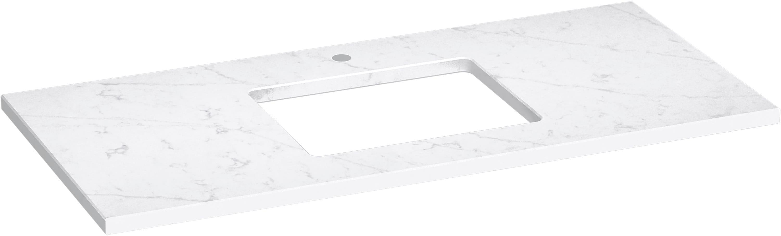 Silestone Eternal Statuario Quartz 49-Inch Vanity Top with Rectangle Cutout