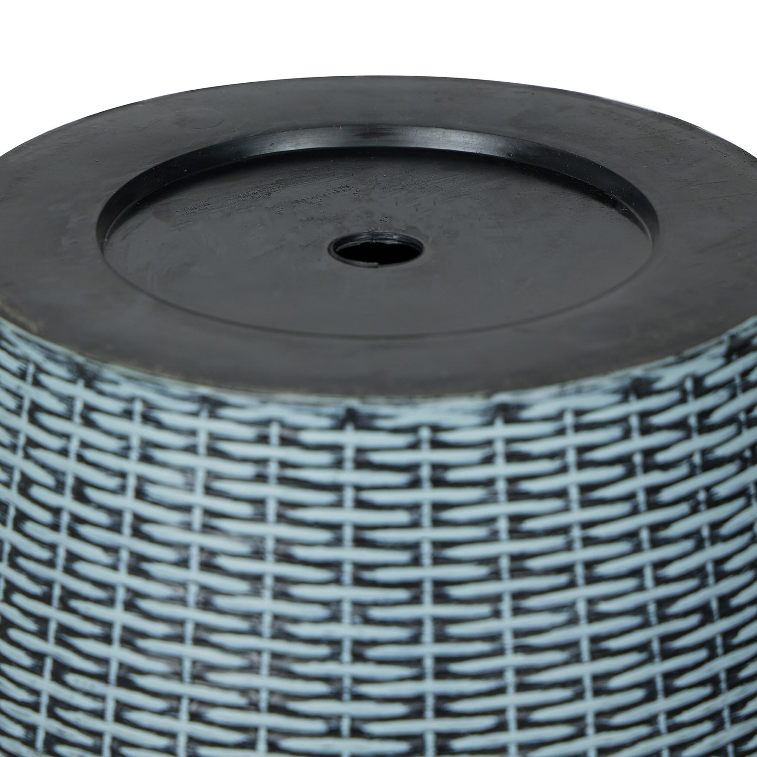 Alpine Corporation Large Woven Style Indoor Outdoor Planter with Drainage Hole Gray/Tan 12"x12"x12"
