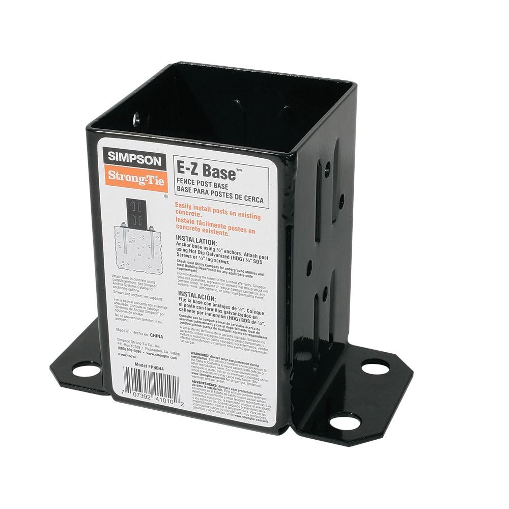 Simpson Strong-Tie 12 Gauge 4 X 4 Powder Coated Black E-Z Post Base