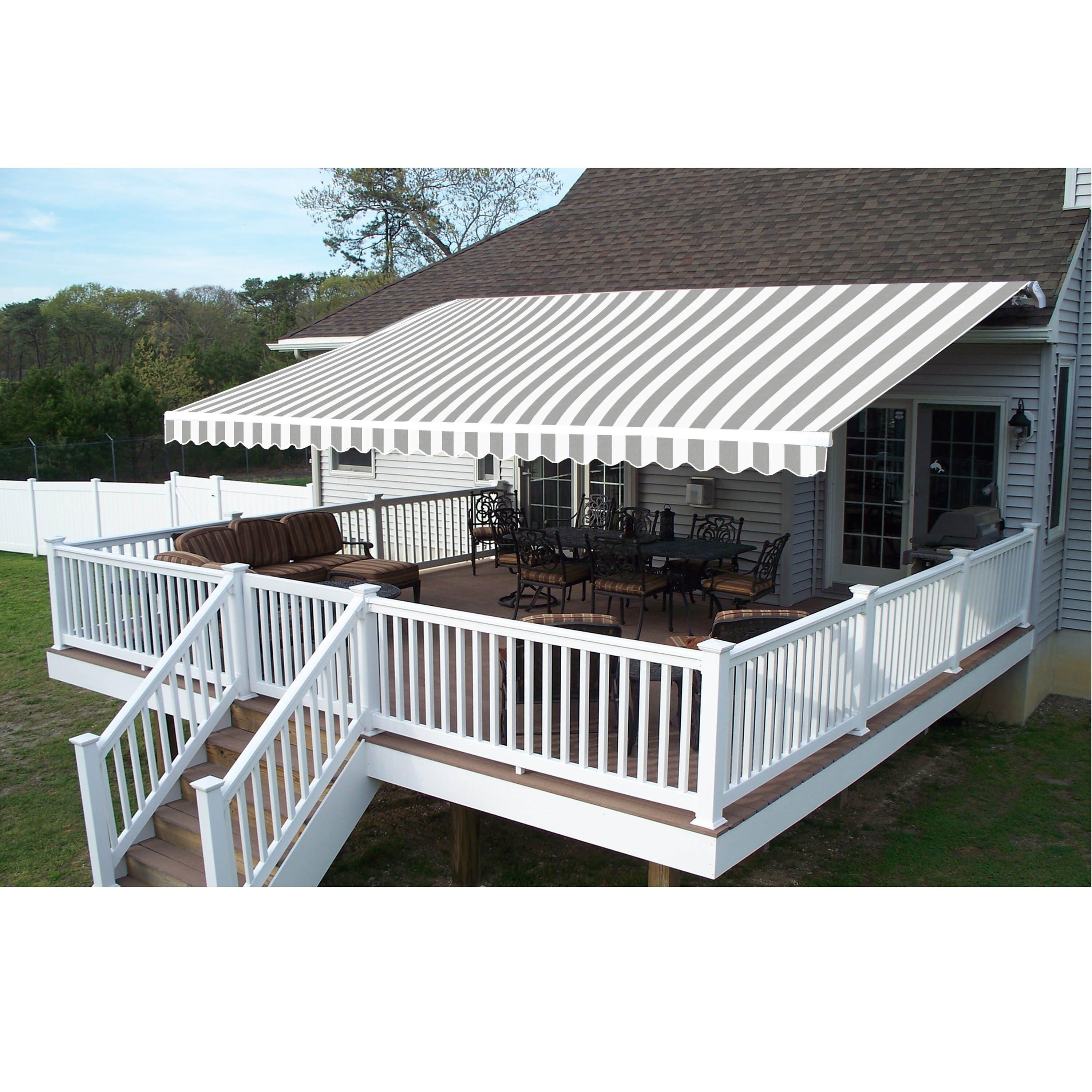 Retractable Patio Awning - White Frame