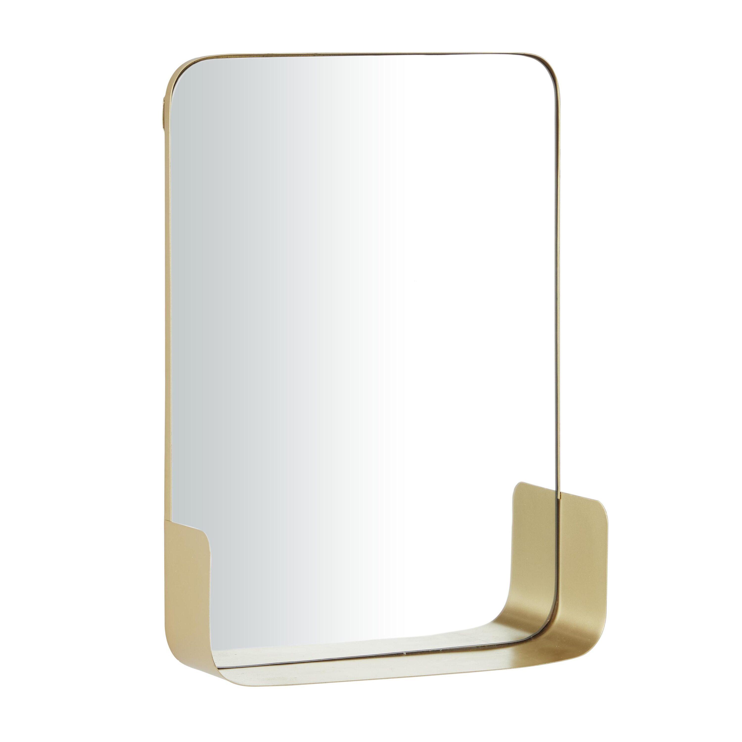 CosmoLiving by Cosmopolitan 16" x 22" Gold 1 Shelf Wall Mirror