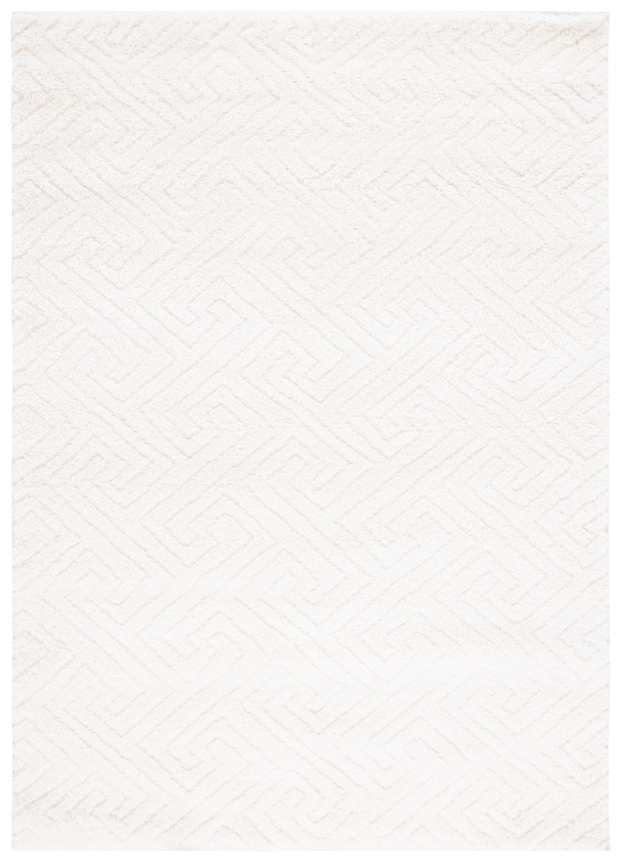Tahoe Shag THO652 Power Loomed Indoor Area Rug - White - 5'x7' - Safavieh