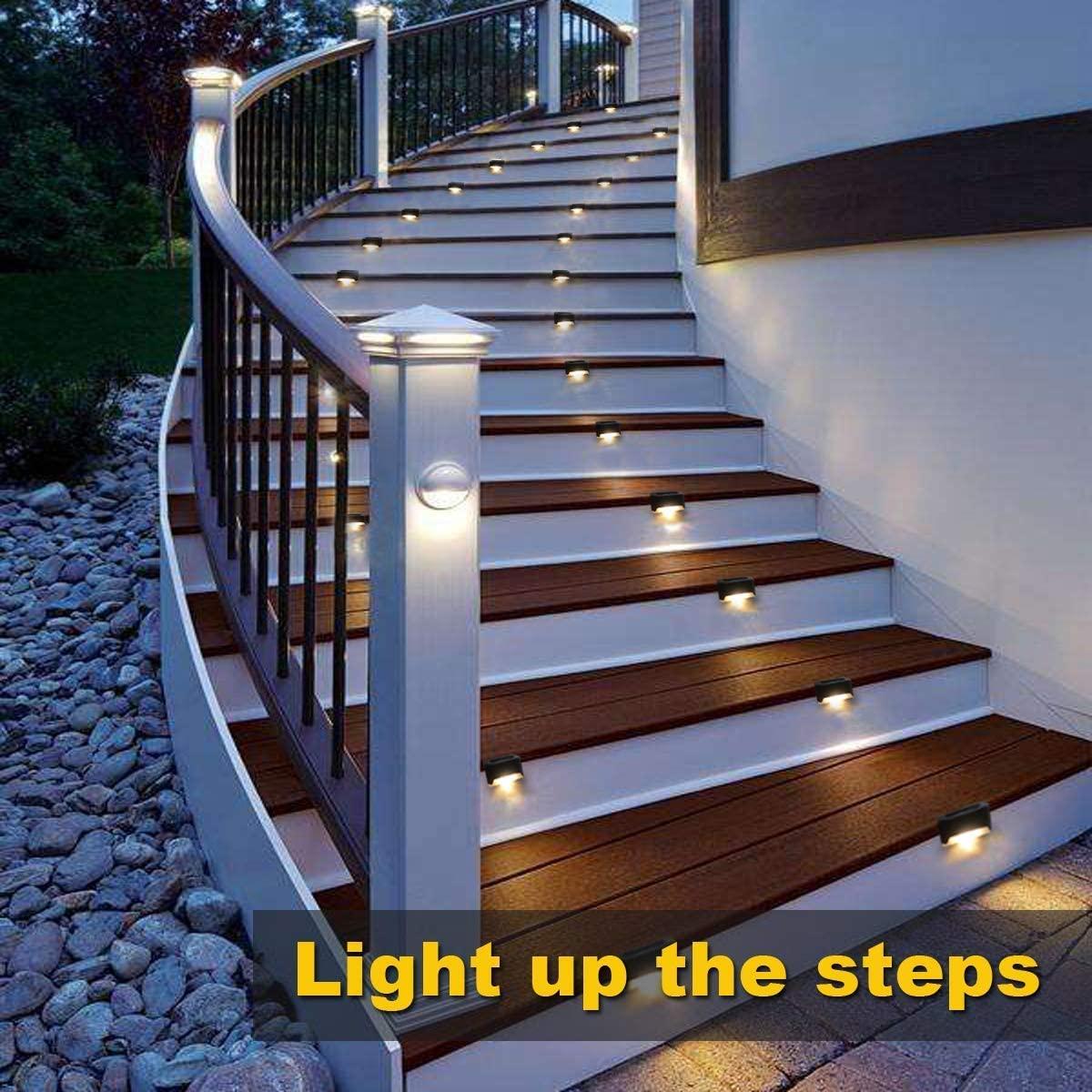 Low Voltage Solar Powered Integrated LED Step Light Pack (Set of 4)