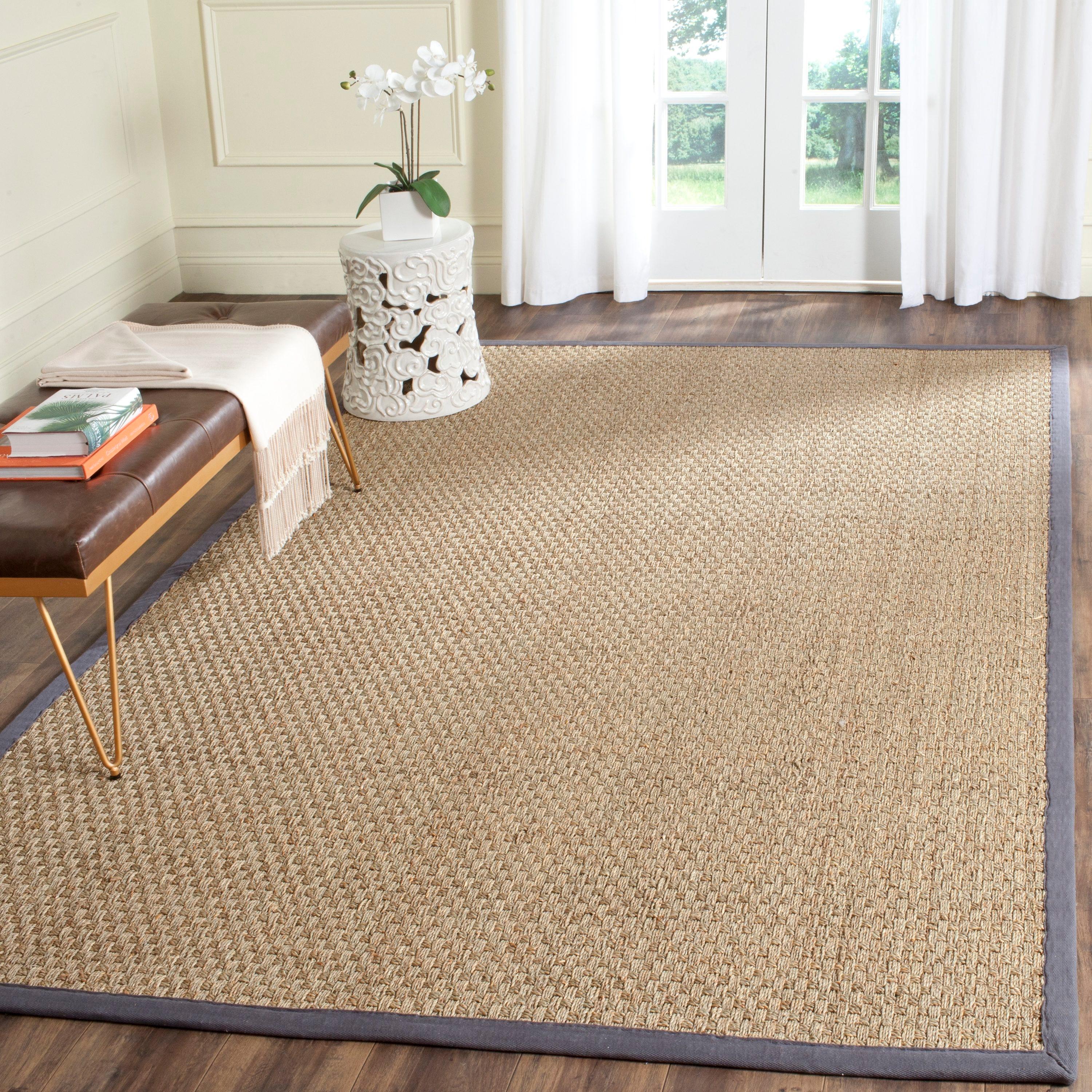 Natural Fiber NF114 Power Loomed Indoor Area Rug - Natural/Dark Grey - 6'x9' - Safavieh.