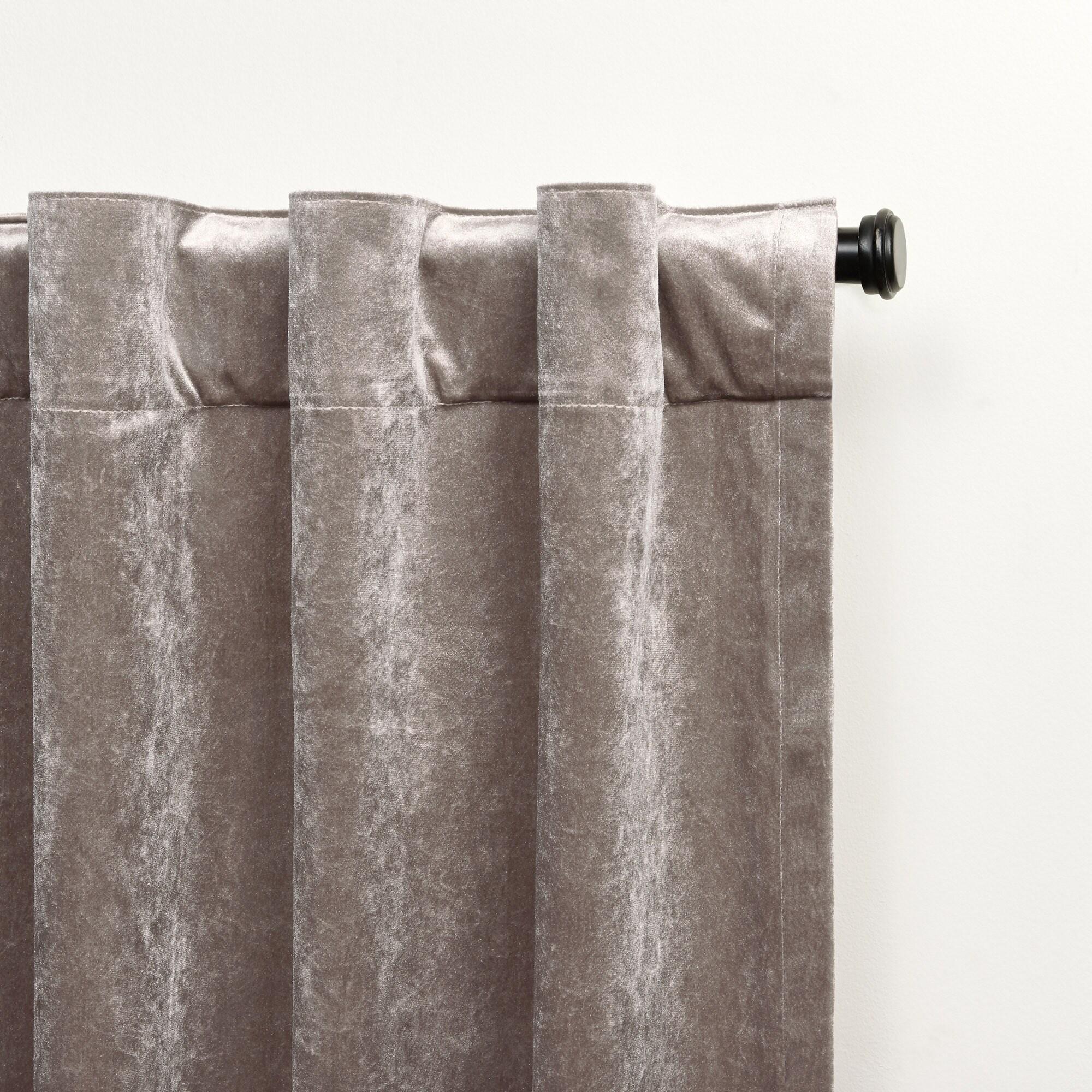 Set of 2 (84"x52") Velvet Heavyweight Hidden Tab Top Curtain Panels Taupe - Exclusive Home: Light Filtering Window Curtains