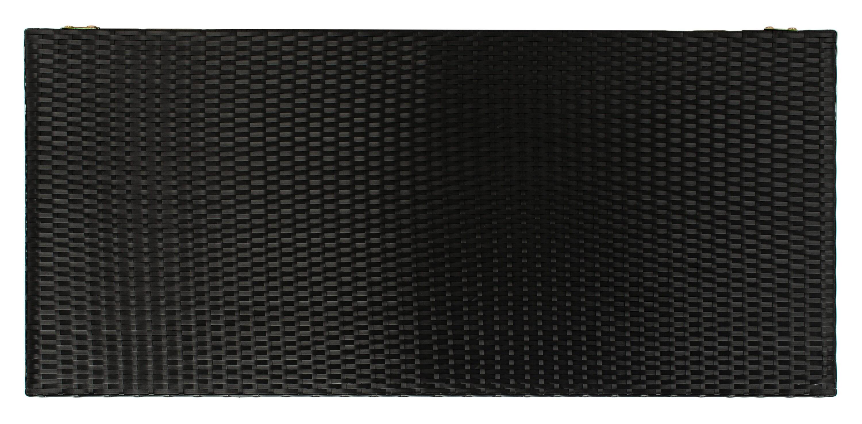 Oliveira Outdoor Cushion Deck Box - Black/White Cushion - Safavieh