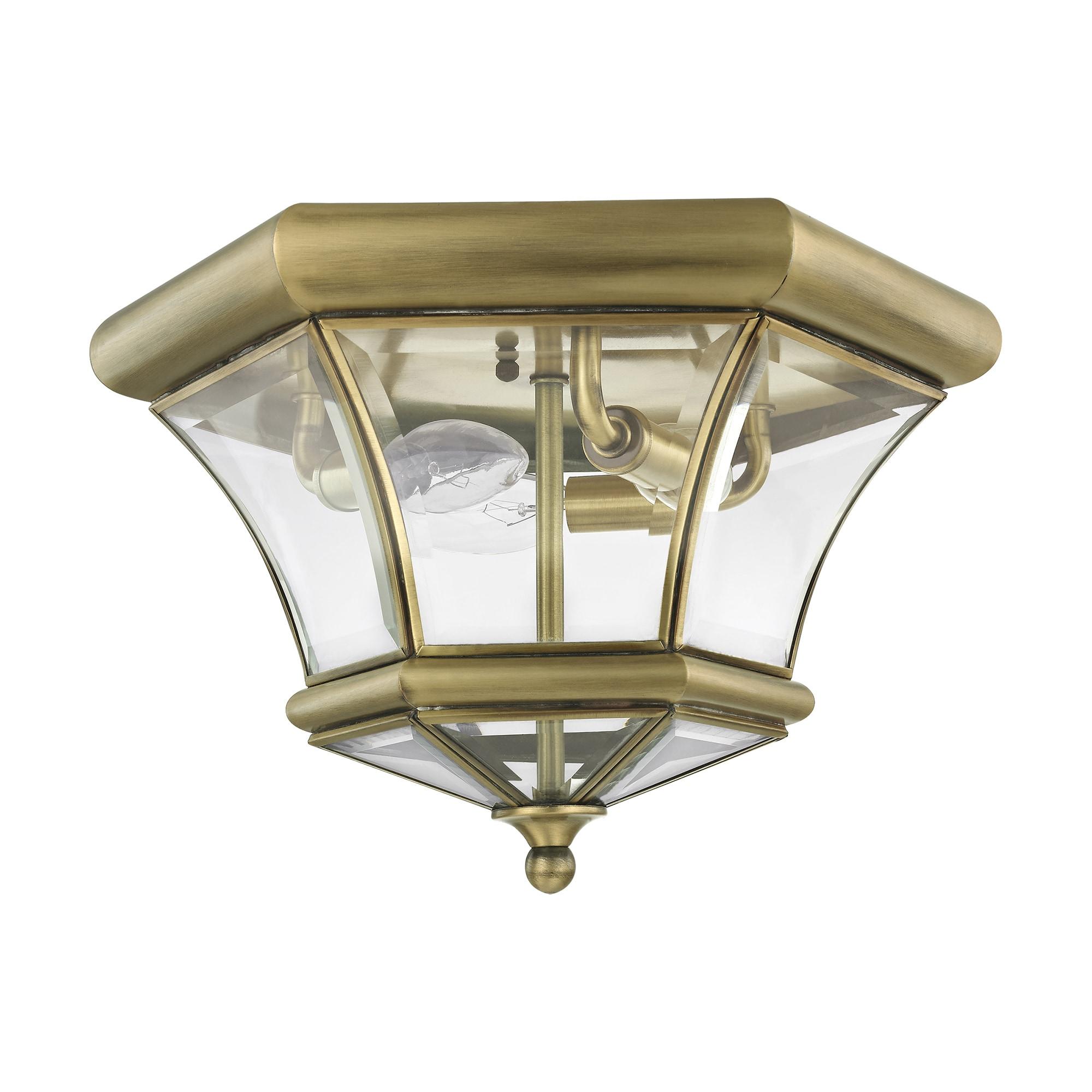 Livex Lighting Monterey Ceiling Mount in Antique Brass