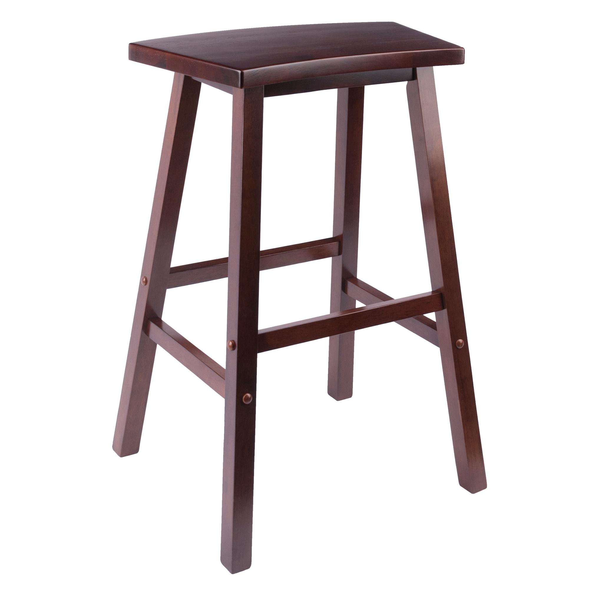 29" Katashi Fan Shape Barstool Walnut - Winsome: Solid Wood, Kitchen, Counter Height