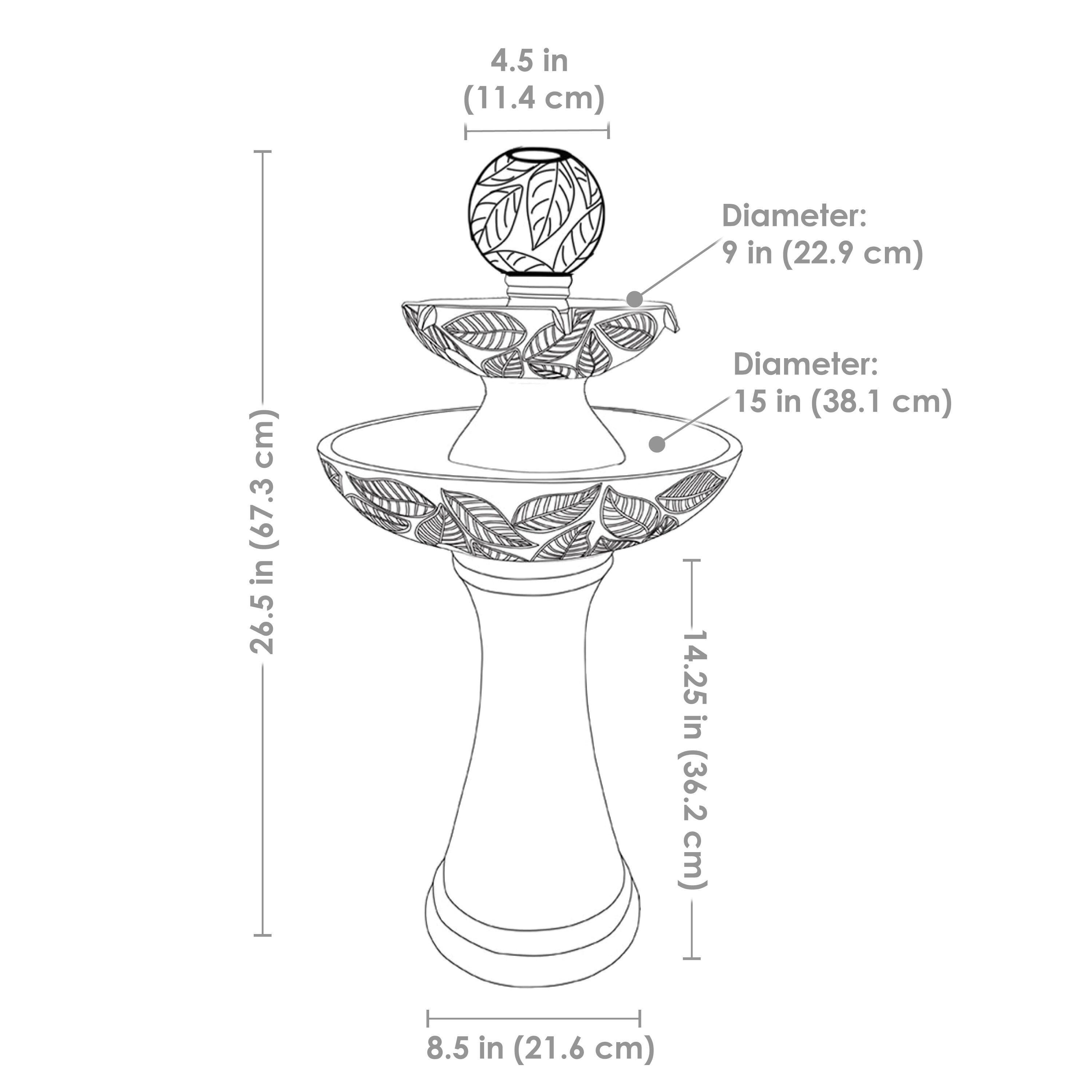 Gentle Glow 26.5" H 2-Tier Ceramic Fountain with LED Lights