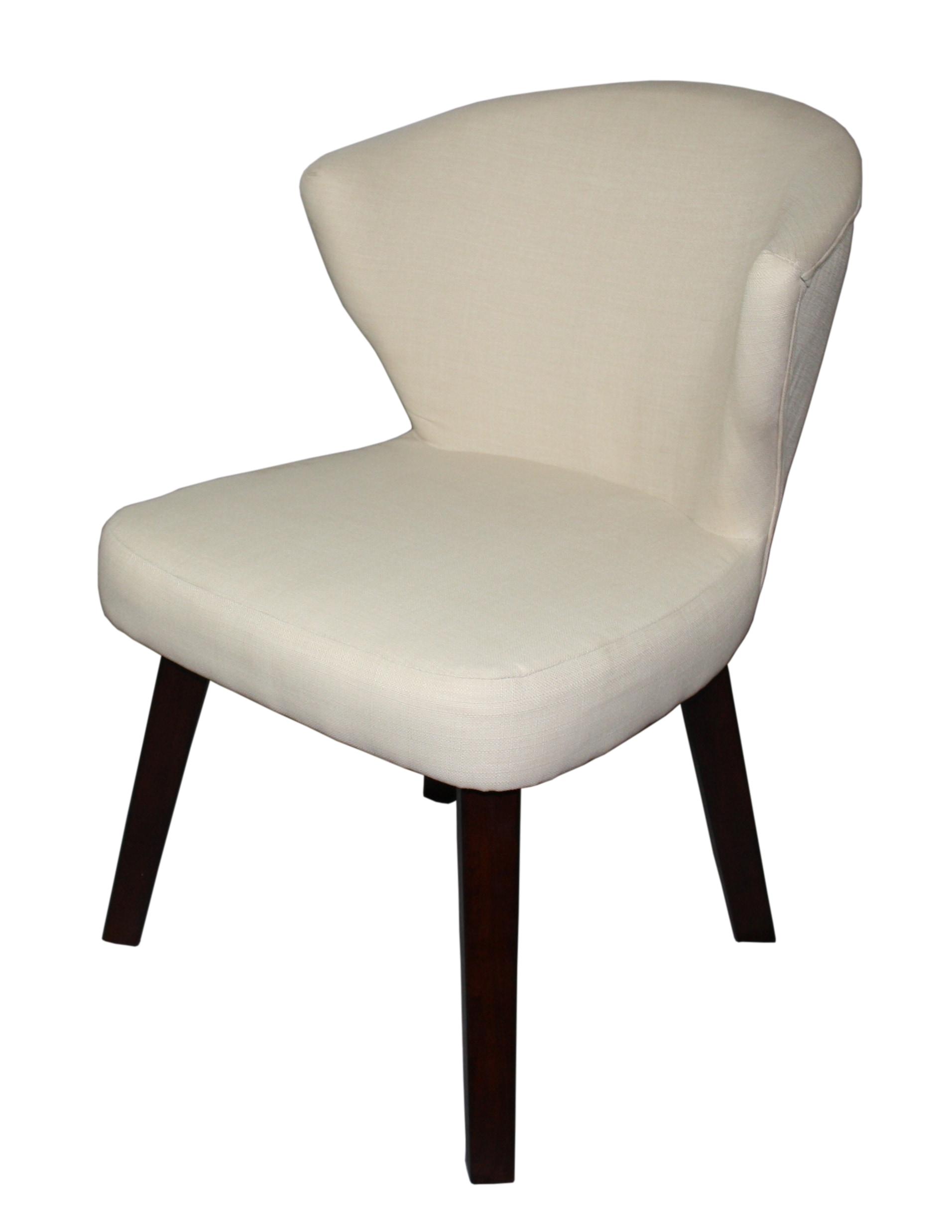 31" Concave Accent Chair Cream - Ore International: Upholstered, Modern Style, Armless Design