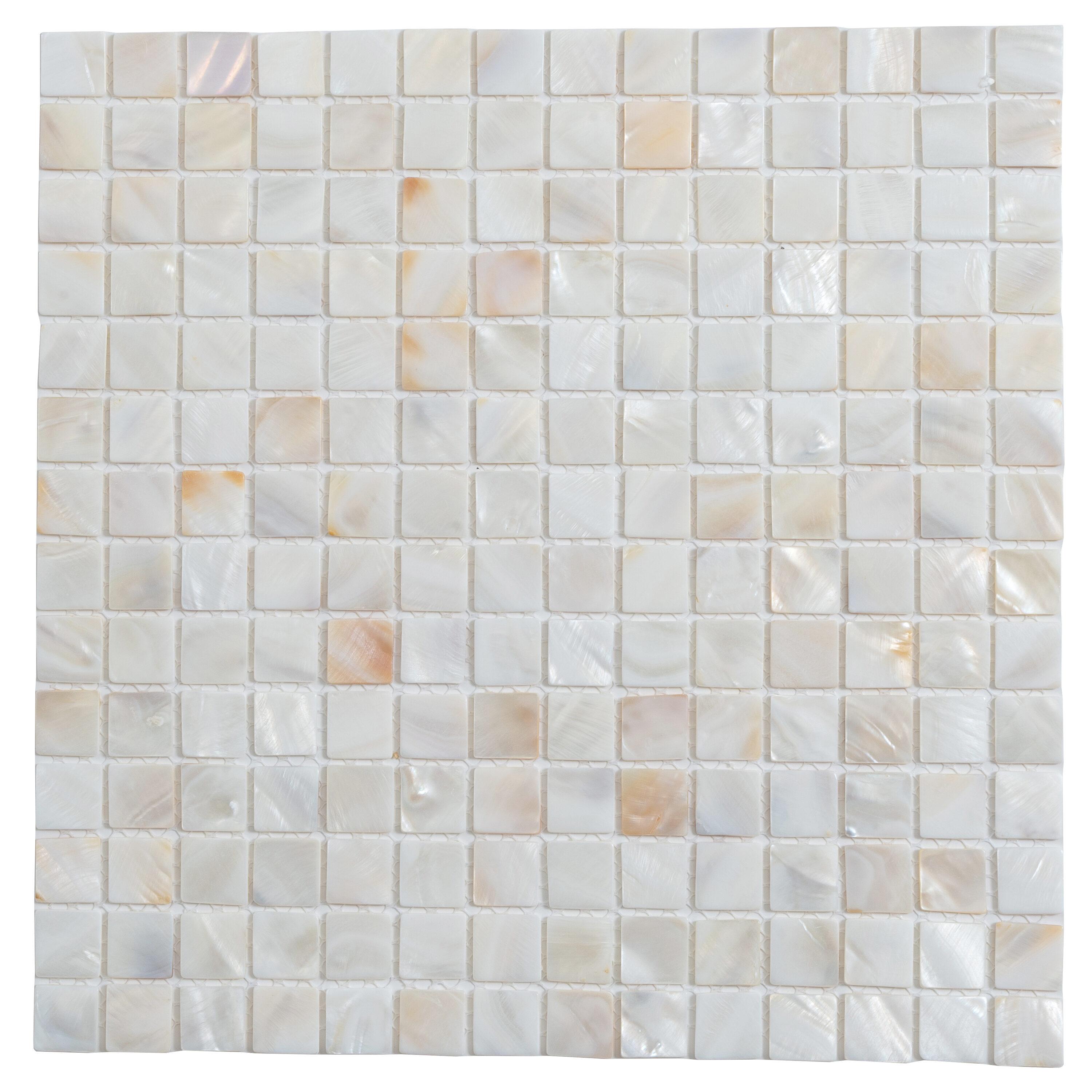 12" x 12" Seashell Grid Mosaic Wall & Floor Tile