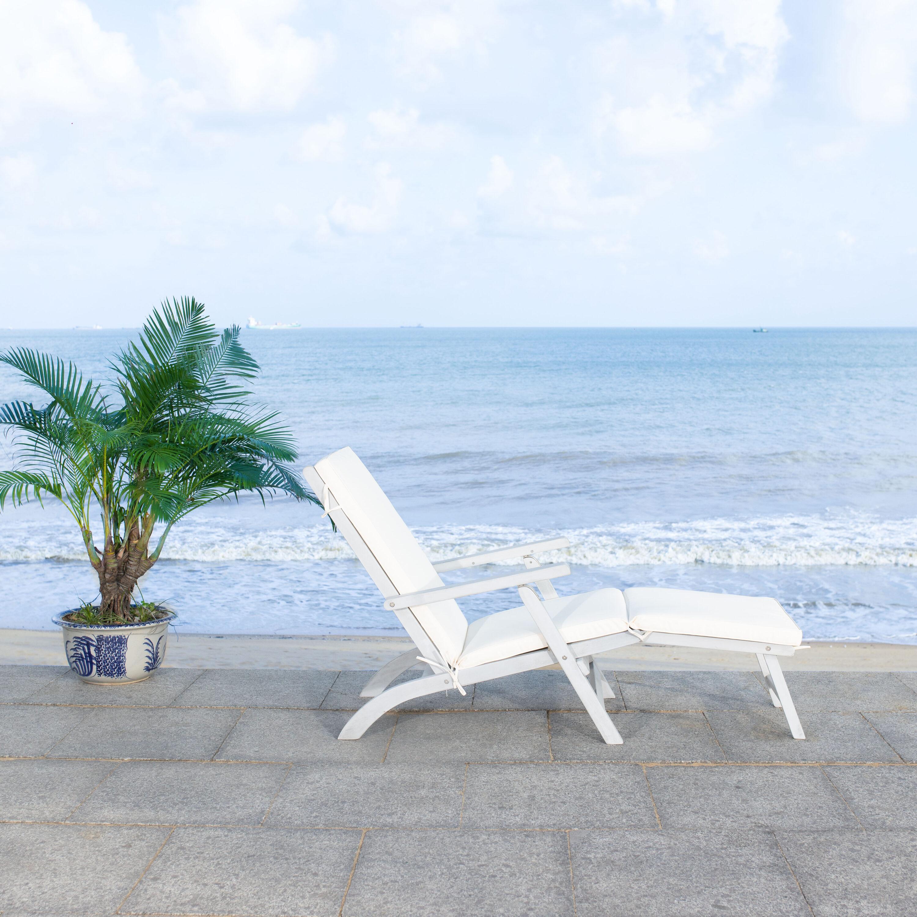 Palmdale Lounge Chair - Outdoor - PAT7015 - Grey/Beige -Safavieh