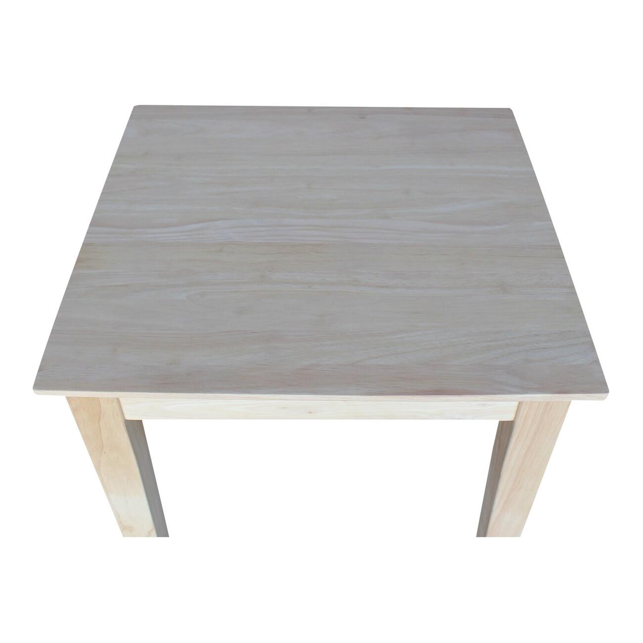 International Concepts Shaker Tall End Table: Hardwood Square Unfinished Accent Furniture