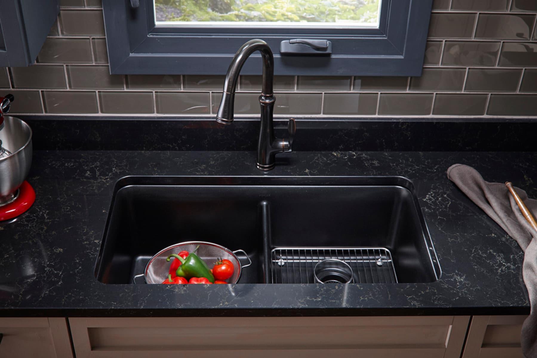 Cairn® 34" L x 18" W Under-Mount Double-Equal Kitchen Sink