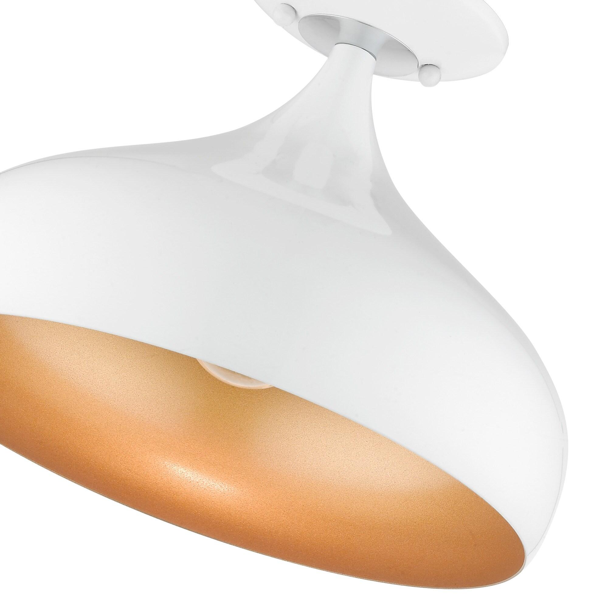 Livex Lighting Amador 1 - Light Semi-Flush Mount in  Shiny White