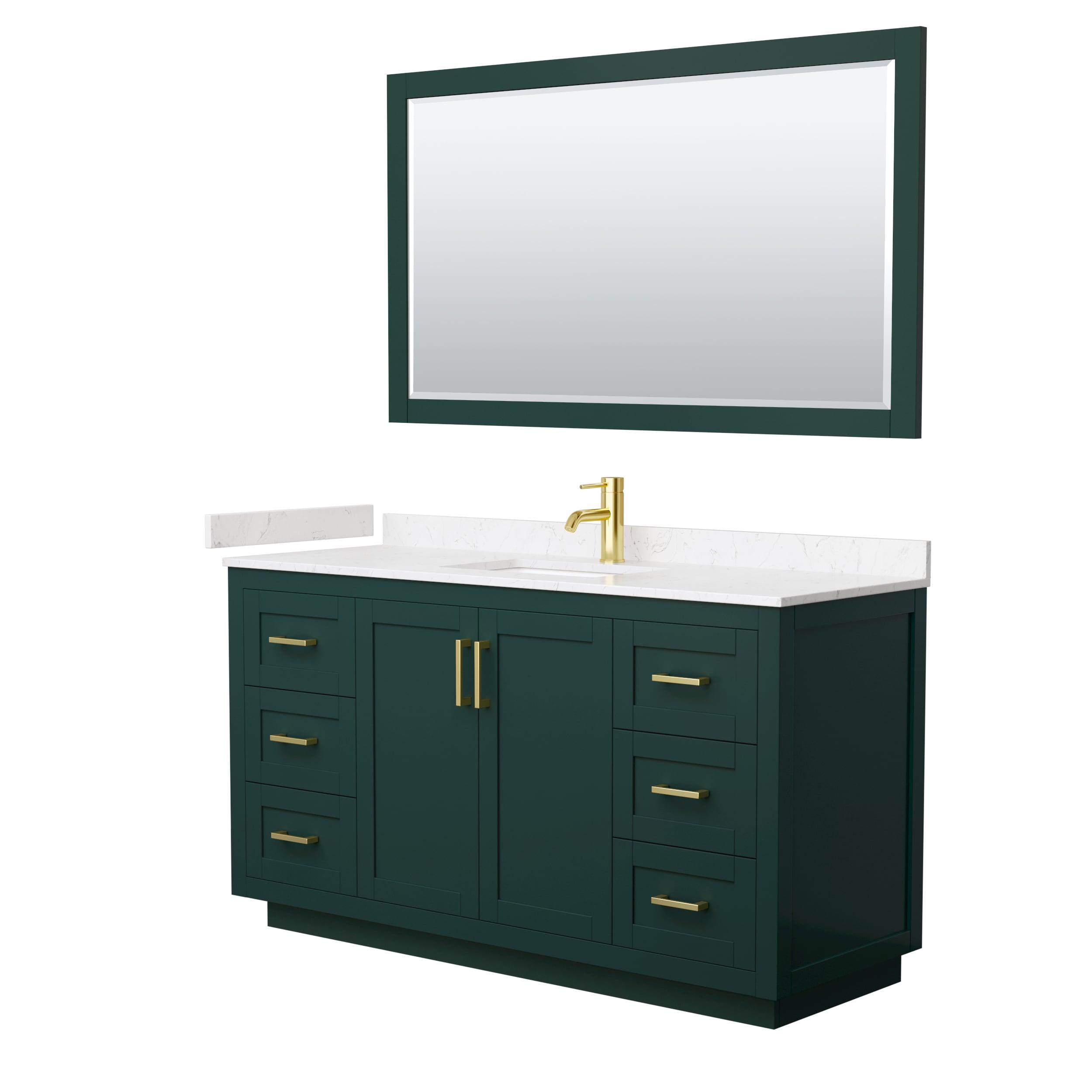 Wyndham Collection Miranda 60" Freestanding Single Bathroom Vanity with Cultured Marble Top with 58" Mirror & Reviews | Wayfair