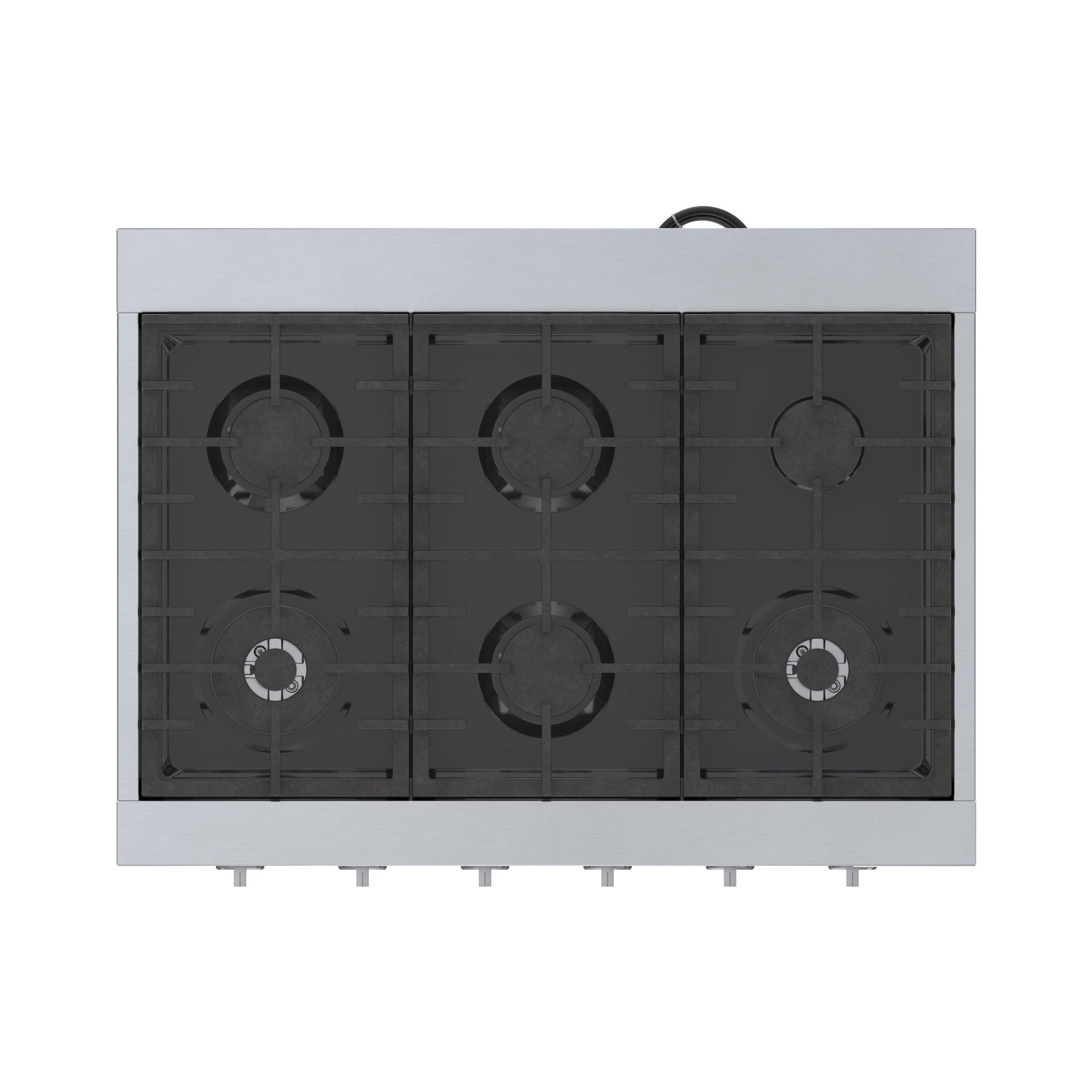 Bosch Rgm86uc 36" Wide 6 Burner Gas Rangetop - Stainless Steel