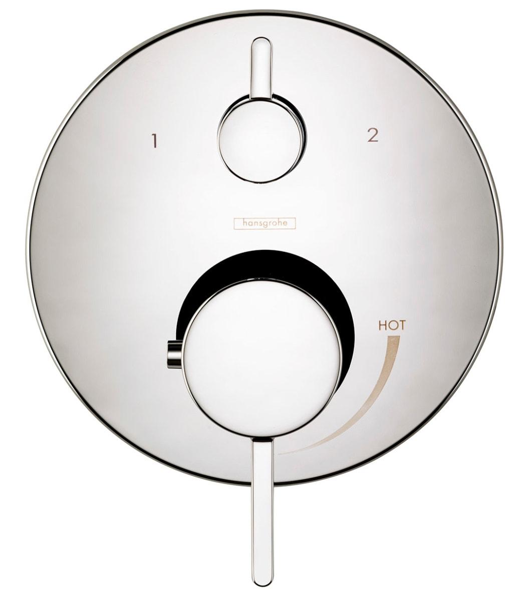Hansgrohe Locarno Transitional 2-Handle 7-Inch Wide , Temperature Memory, Thermostatic Valve Trim Only, With Diverter In Chrome, 04820000