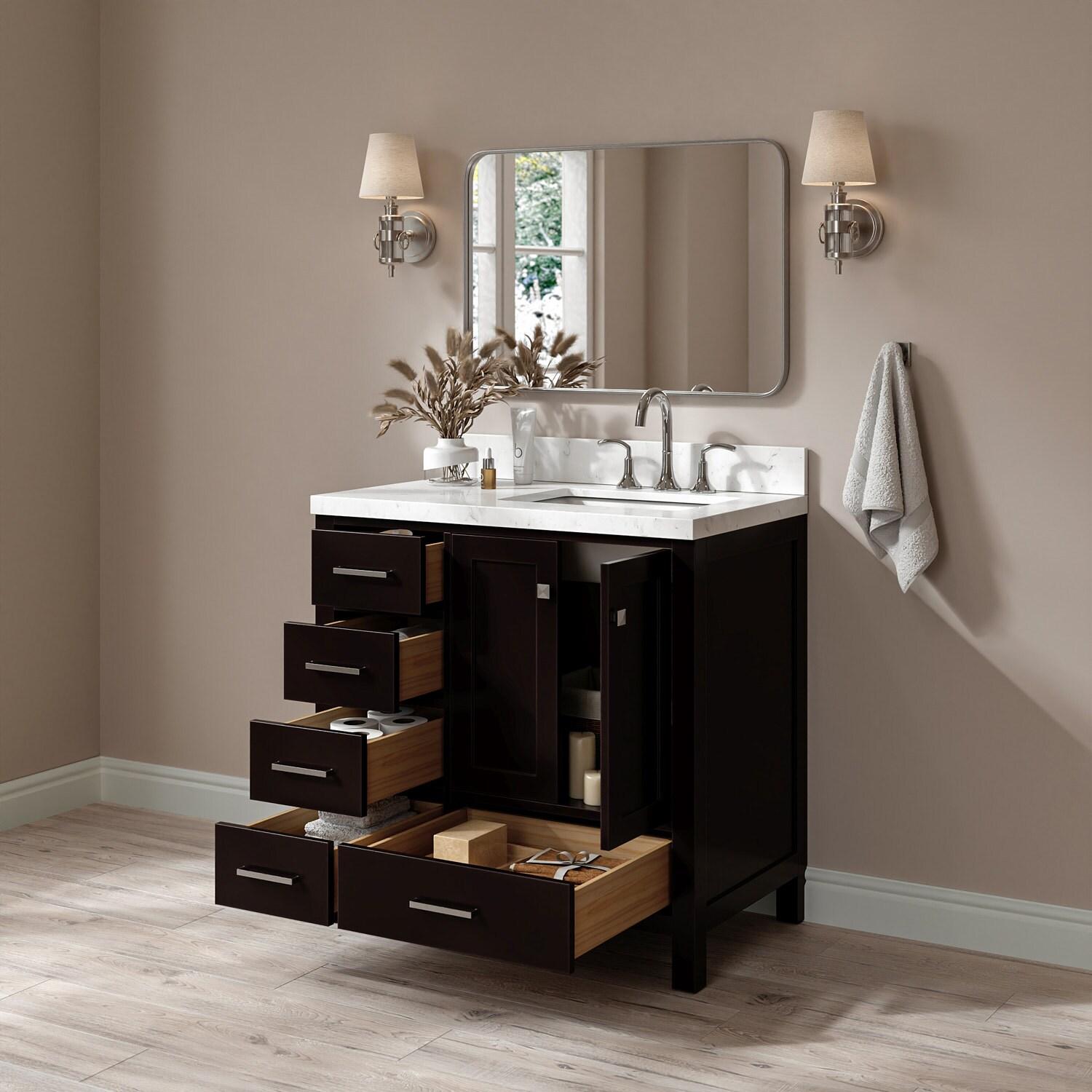 Ariel A037s-R-Bc Cambridge 36" Single Free Standing Wood Vanity Cabinet Only - Brown