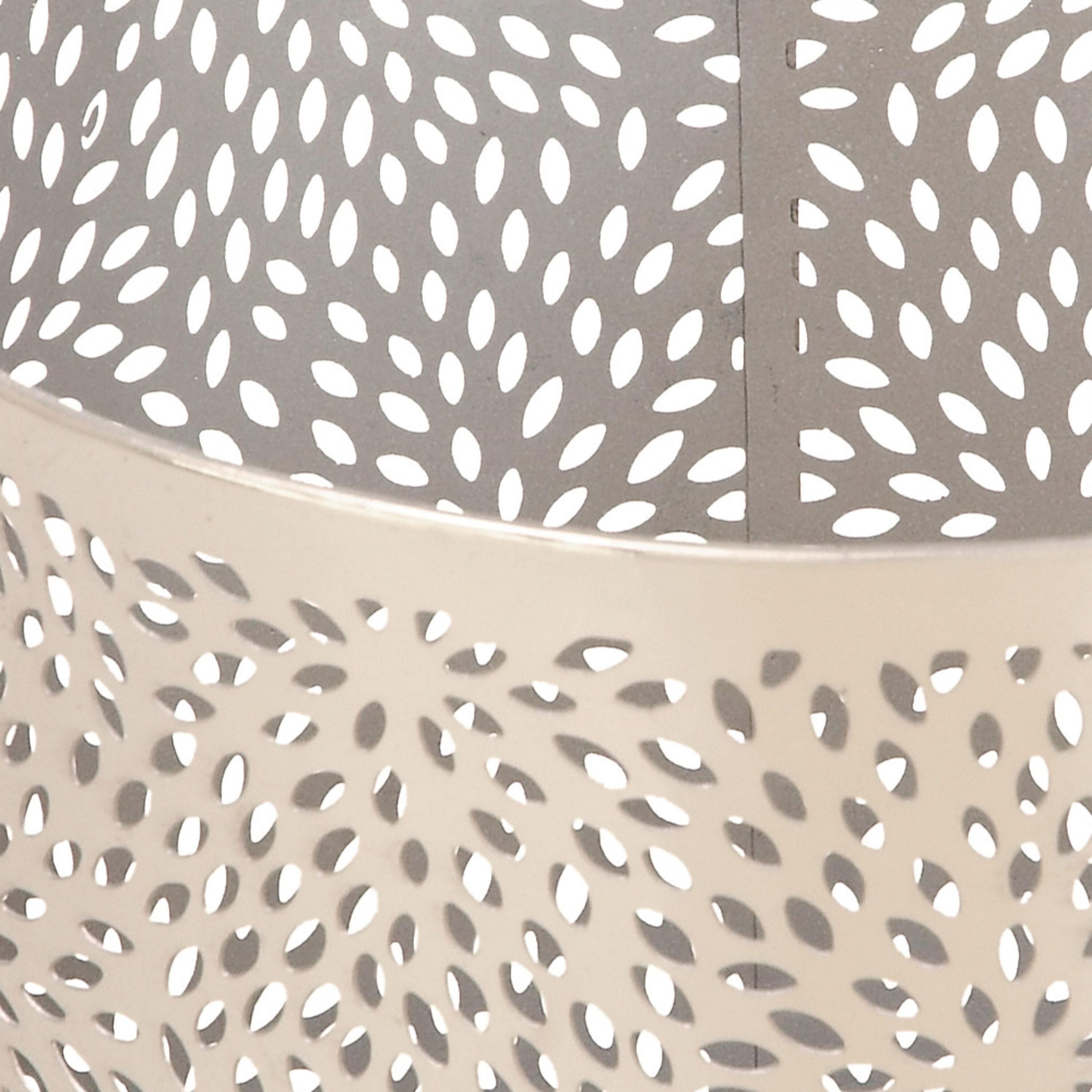 CosmoLiving by Cosmopolitan Modern Perforated Design Round Metal Waste Basket