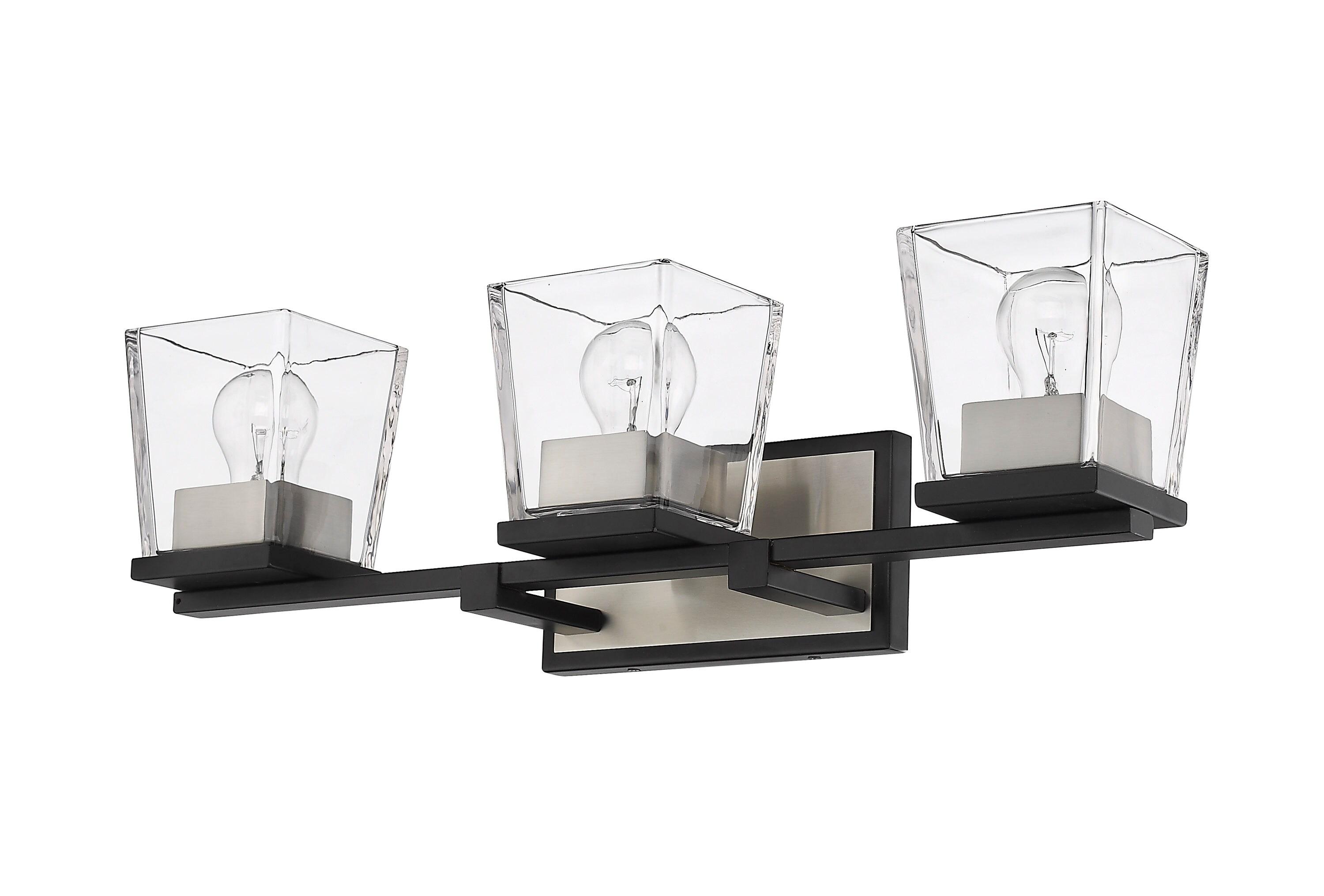 Z-Lite Bleeker Street 3 - Light Vanity in  Matte Black/Brushed Nickel