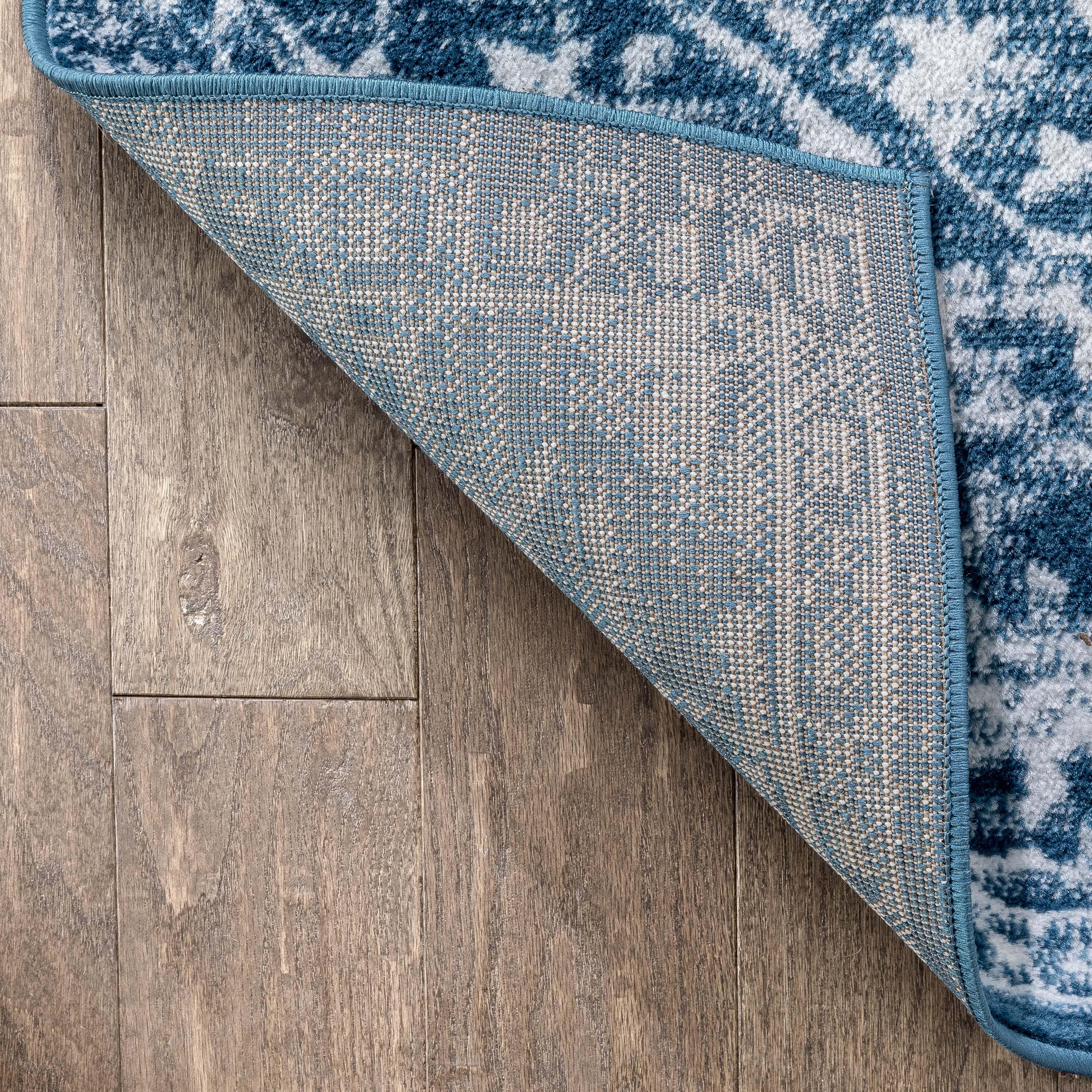 Dazzle Floral Vintage Bohemian Medallion Light Blue Rug