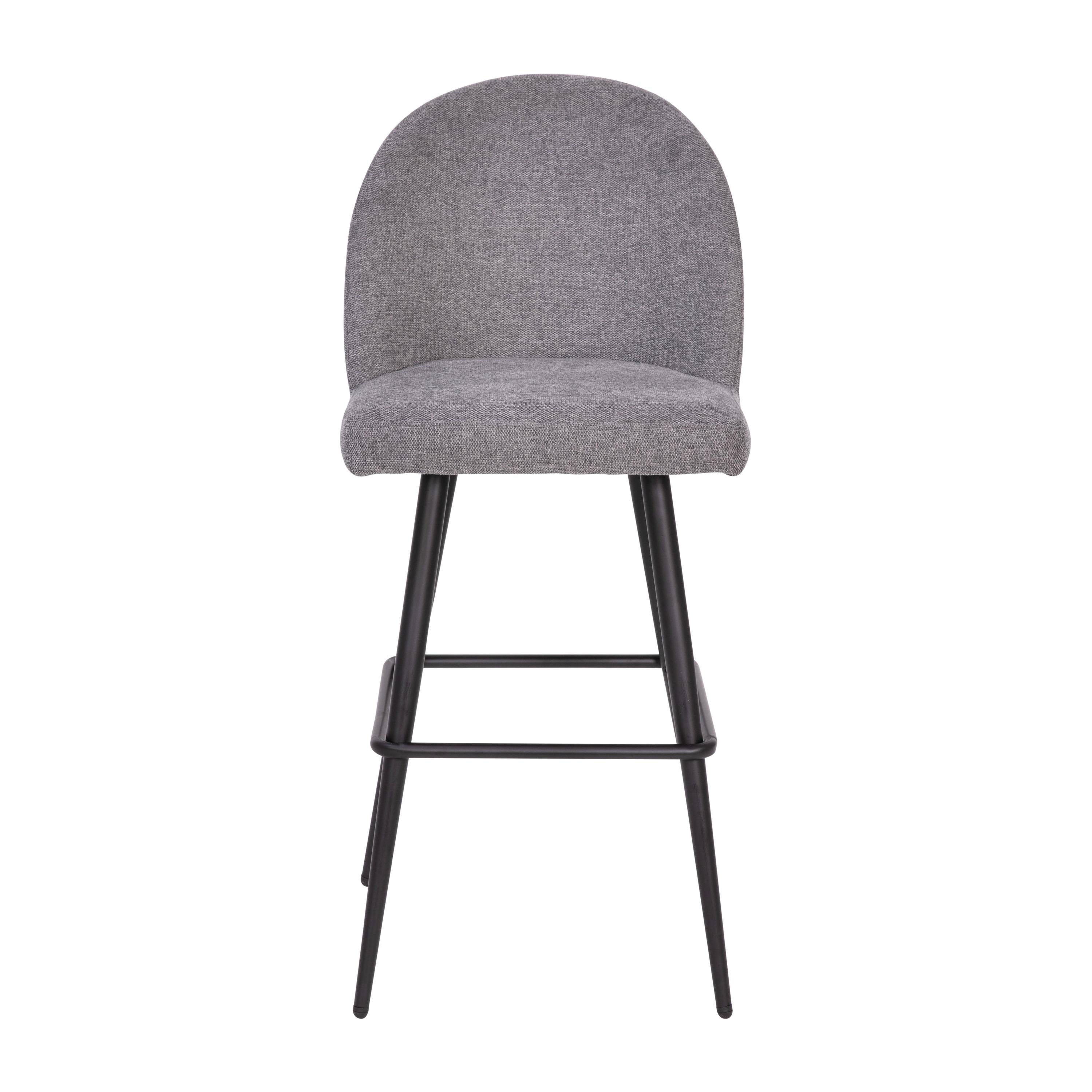 Taylor & Logan 2pk Alita Barstools Gray: Upholstered Faux Leather, Metal Frame, 300 lbs Capacity